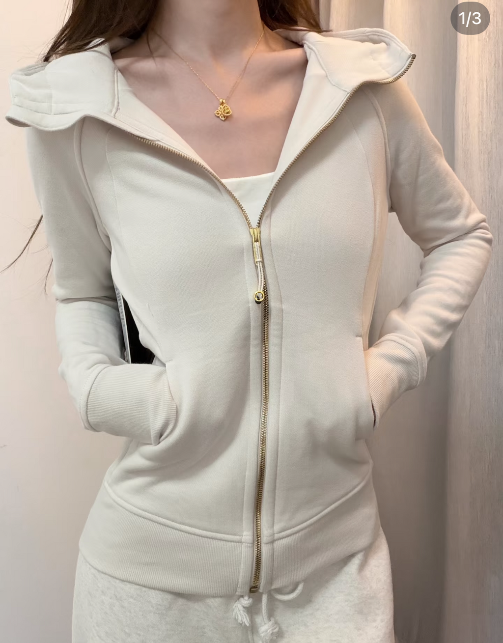 Women’s Slim Fit Thermal Fleece Hoodie 3D Ergonomic Jacket with Side Ribbed Panels Snatched Waist Workout Top for Gym, Yoga & Commute