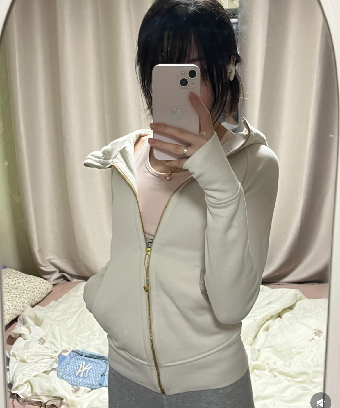Women’s Slim Fit Thermal Fleece Hoodie 3D Ergonomic Jacket with Side Ribbed Panels Snatched Waist Workout Top for Gym, Yoga & Commute