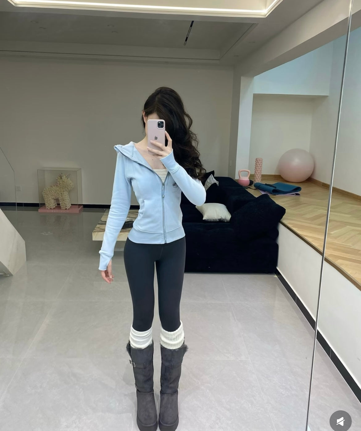 Women’s Slim Fit Thermal Fleece Hoodie 3D Ergonomic Jacket with Side Ribbed Panels Snatched Waist Workout Top for Gym, Yoga & Commute