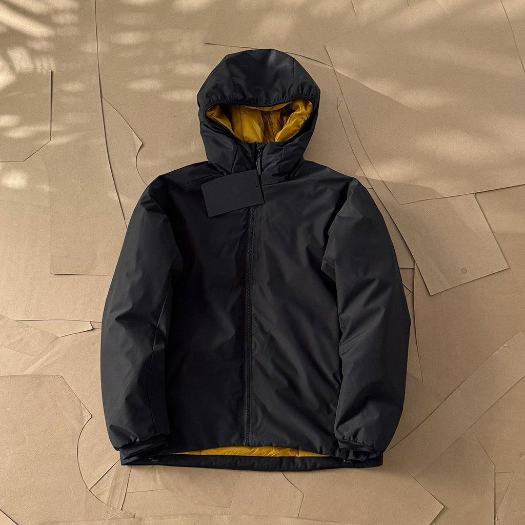 Winter Men's Lightweight Cotton Jacket Water-Resistant Hooded Design Windproof Warm Cotton Coat Fashion Trendy Men's Outerwear Lightweight Thermal  Cotton-Padded