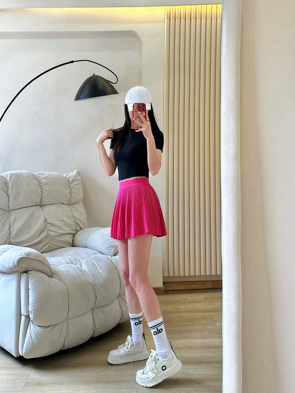 Practical Anti-slip Tennins Pleated Skirt Women Slimming Running Inner Lining Anti-Exposure Breathable Sports Yoga Fitness Pants Pleated Skirt activewear