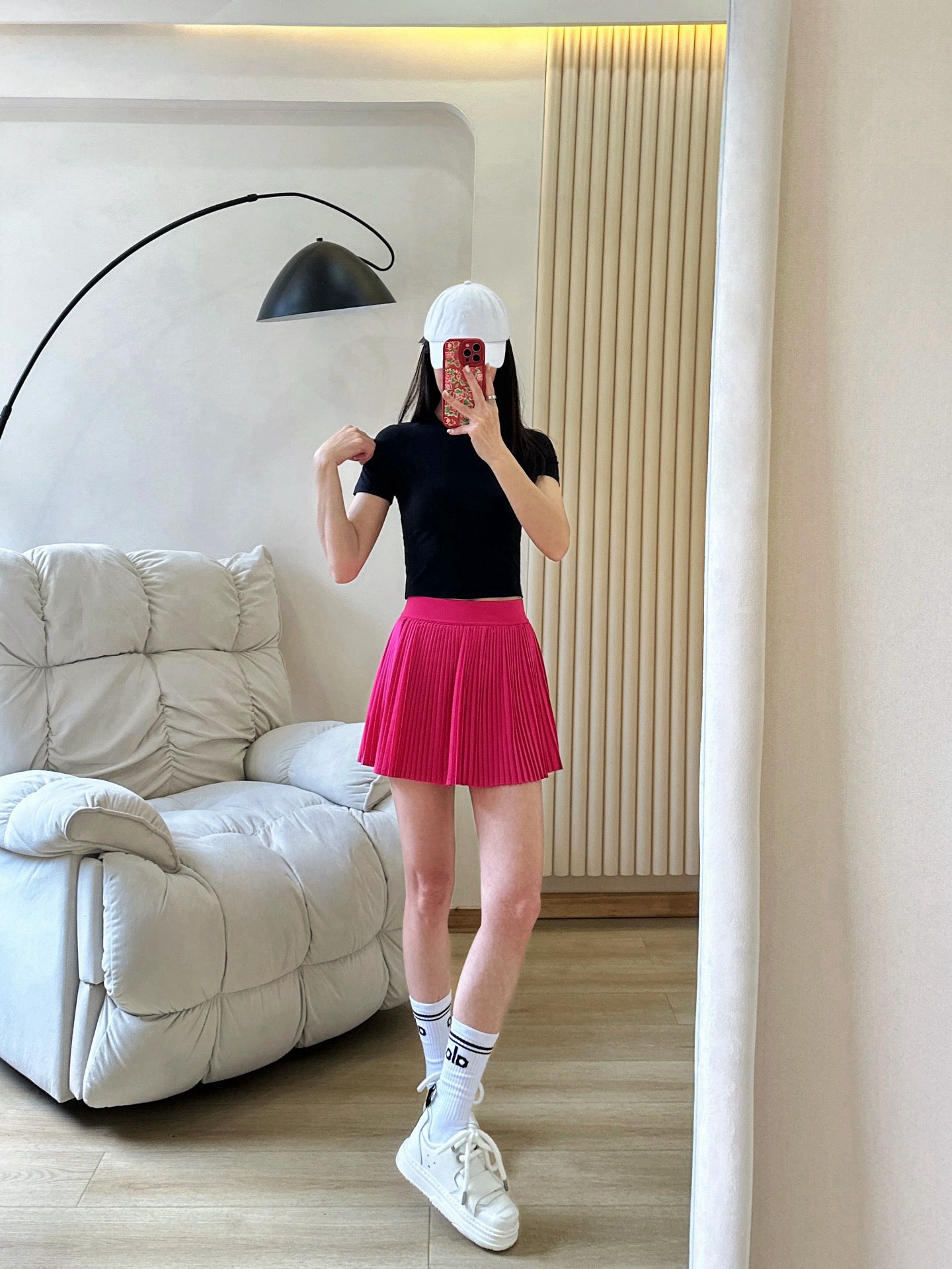 Practical Anti-slip Tennins Pleated Skirt Women Slimming Running Inner Lining Anti-Exposure Breathable Sports Yoga Fitness Pants Pleated Skirt activewear