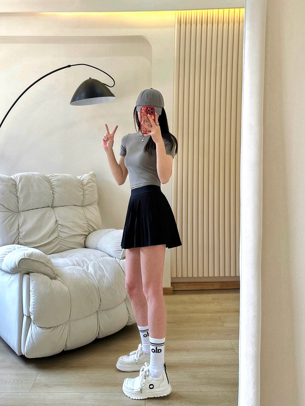 Practical Anti-slip Tennins Pleated Skirt Women Slimming Running Inner Lining Anti-Exposure Breathable Sports Yoga Fitness Pants Pleated Skirt activewear