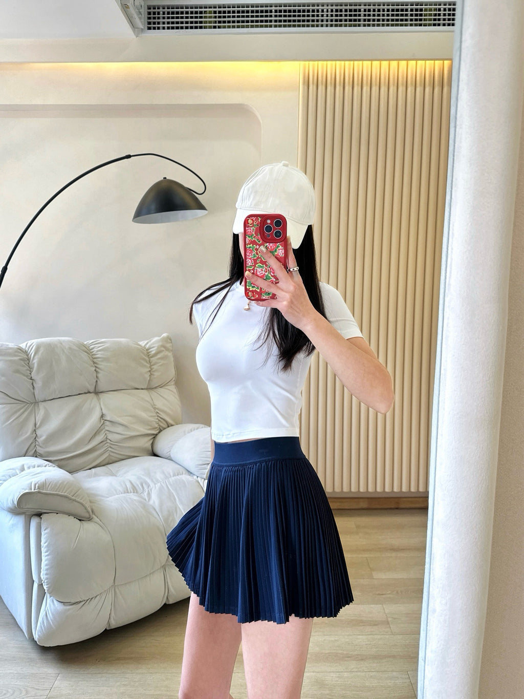 Practical Anti-slip Tennins Pleated Skirt Women Slimming Running Inner Lining Anti-Exposure Breathable Sports Yoga Fitness Pants Pleated Skirt activewear