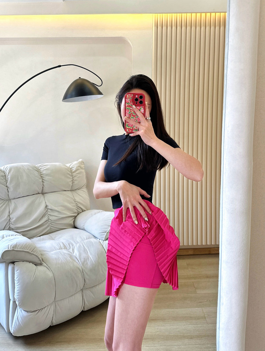 Practical Anti-slip Tennins Pleated Skirt Women Slimming Running Inner Lining Anti-Exposure Breathable Sports Yoga Fitness Pants Pleated Skirt activewear