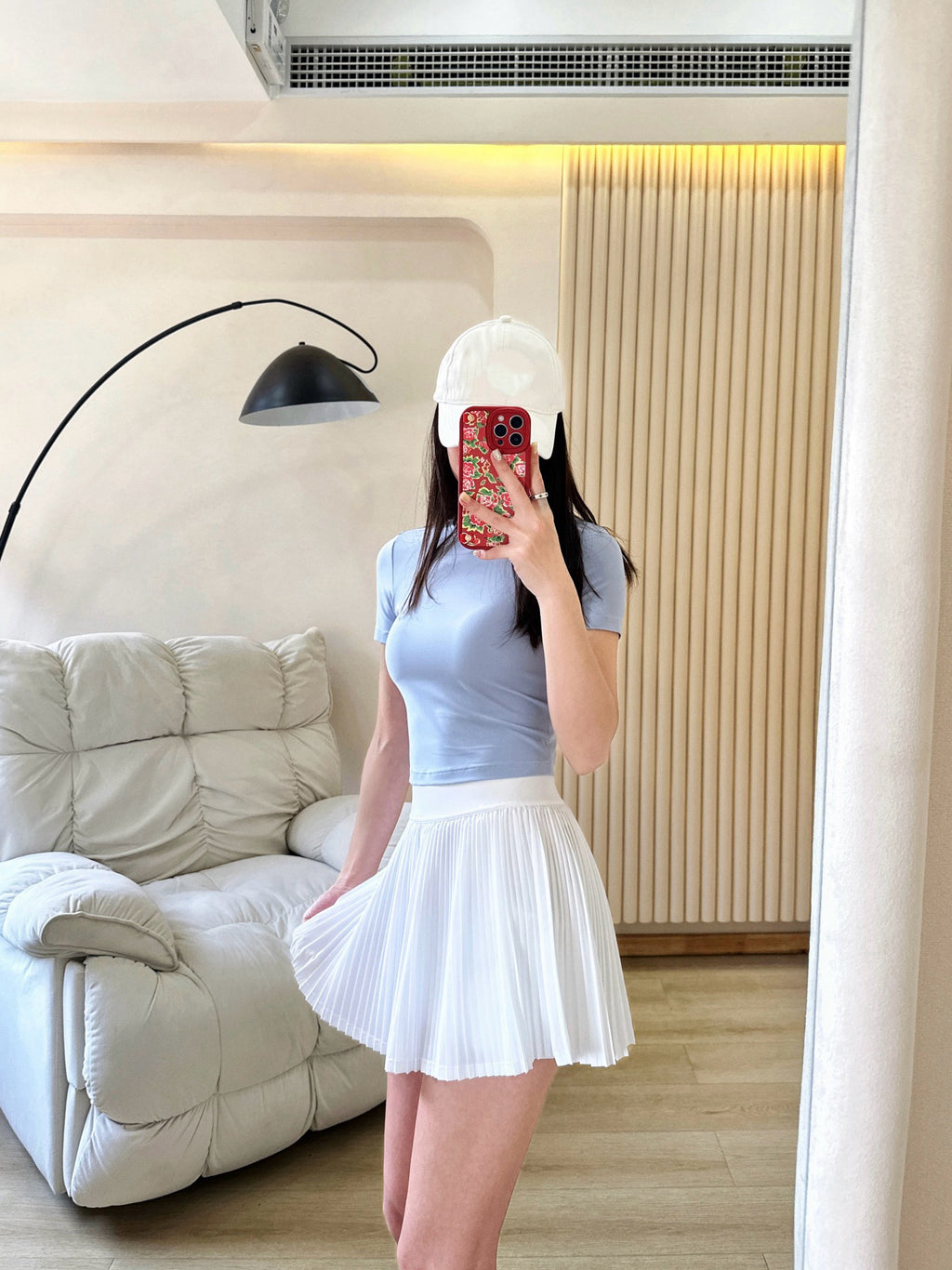 Practical Anti-slip Tennins Pleated Skirt Women Slimming Running Inner Lining Anti-Exposure Breathable Sports Yoga Fitness Pants Pleated Skirt activewear