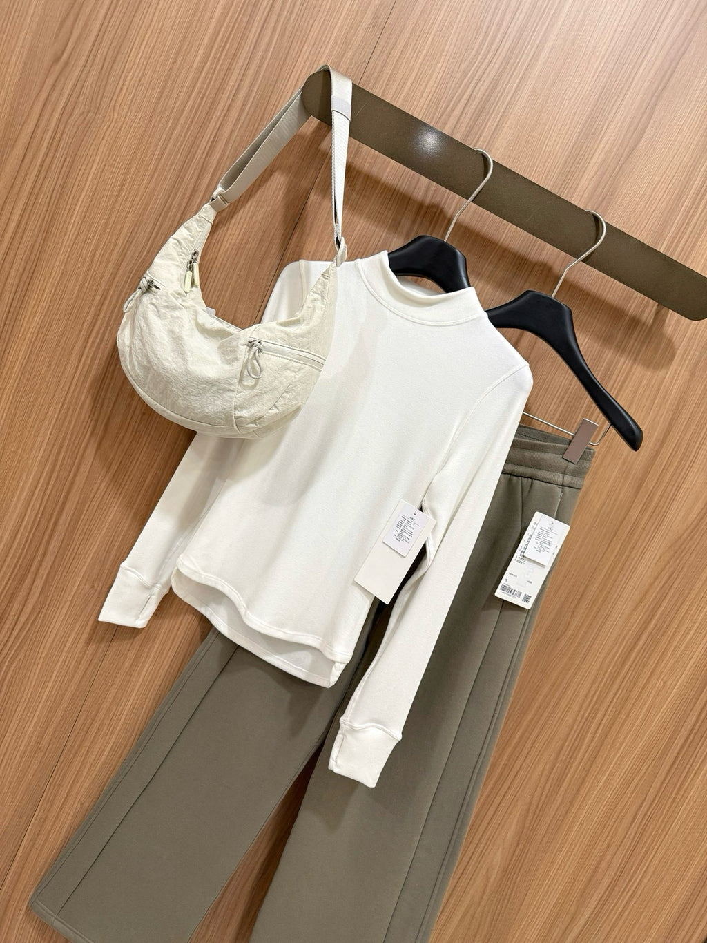 Scb Fleece-Lined High-Waisted Drawstring Wide-Leg Pants Warm Casual Versatile Slimming Autumn Winter Floor-Length Sweatpants 1266