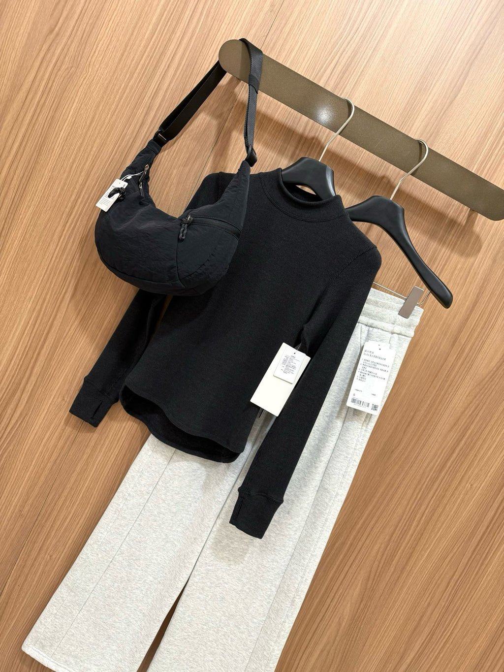 Scb Fleece-Lined High-Waisted Drawstring Wide-Leg Pants Warm Casual Versatile Slimming Autumn Winter Floor-Length Sweatpants 1266