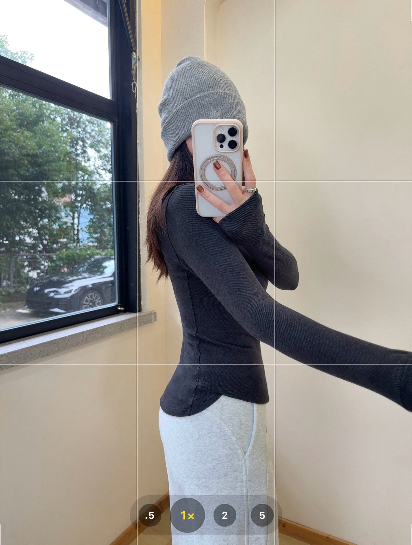 Scb Fleece-Lined High-Waisted Drawstring Wide-Leg Pants Warm Casual Versatile Slimming Autumn Winter Floor-Length Sweatpants 1266