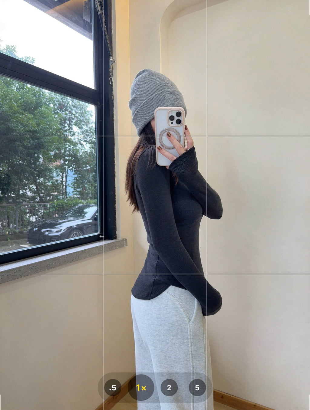 Scb Fleece-Lined High-Waisted Drawstring Wide-Leg Pants Warm Casual Versatile Slimming Autumn Winter Floor-Length Sweatpants 1266