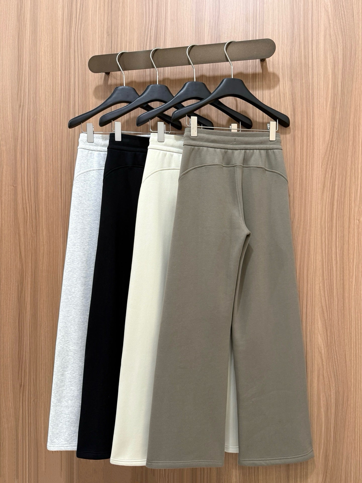 Scb Fleece-Lined High-Waisted Drawstring Wide-Leg Pants Warm Casual Versatile Slimming Autumn Winter Floor-Length Sweatpants 1266