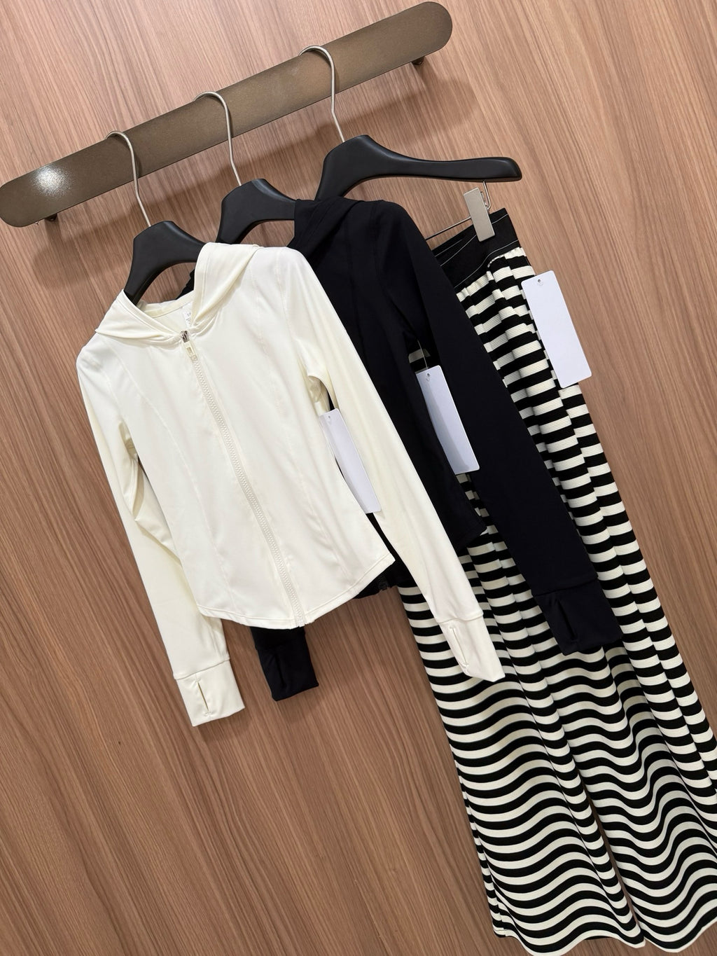 Yogo Effortless Chic Style Striped Wide-Leg Pants Draped Straight Knitted Slimming Versatile Elastic Waistband Casual Wide-Leg Pants