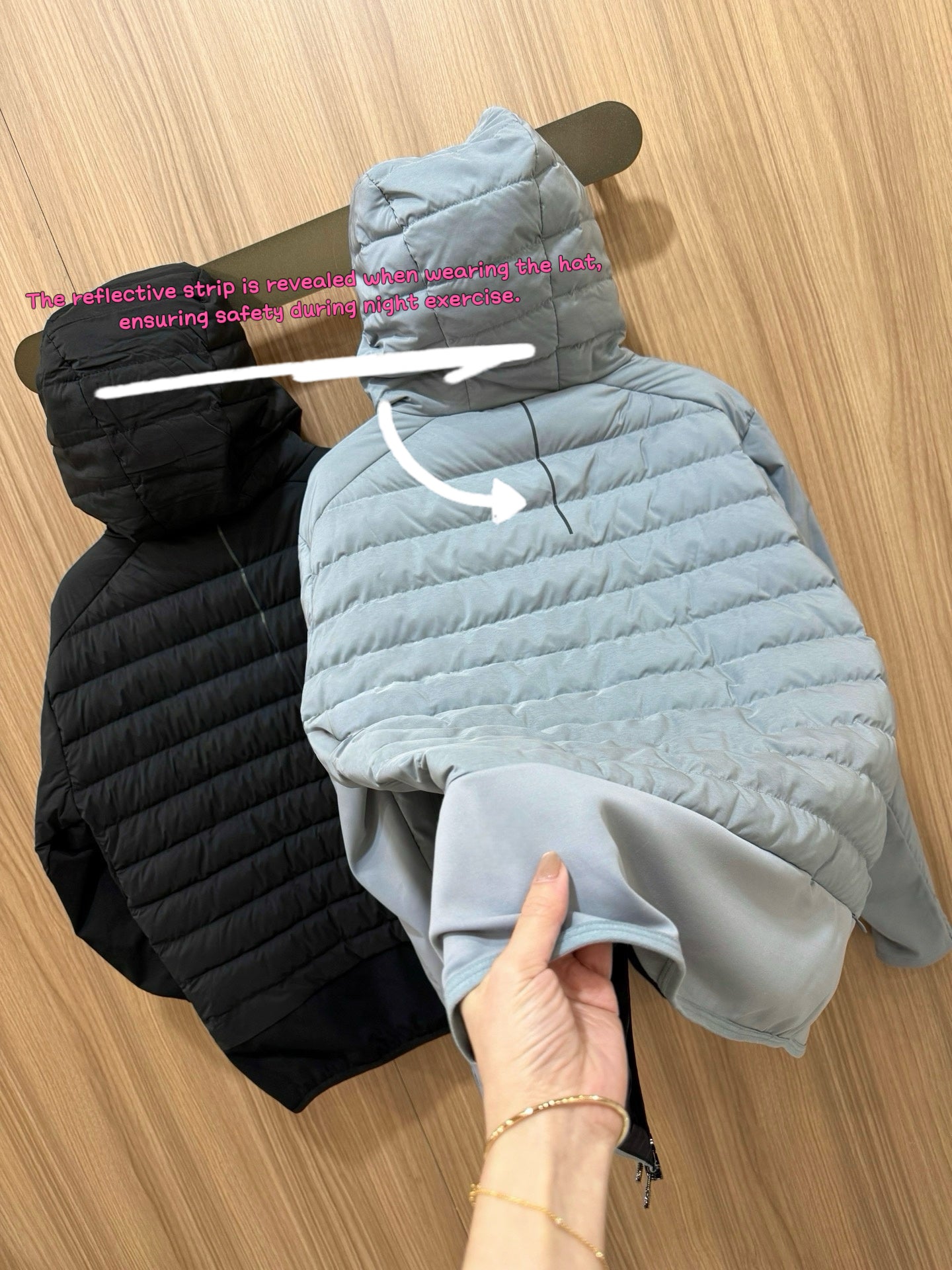 Down for It All Ultra-Light Slimming Goose Down Jacket – High-Performance "Ribbed" Puffer – Zero-Weight Warmth with Underarm Stretch Panels for Fitness & Style