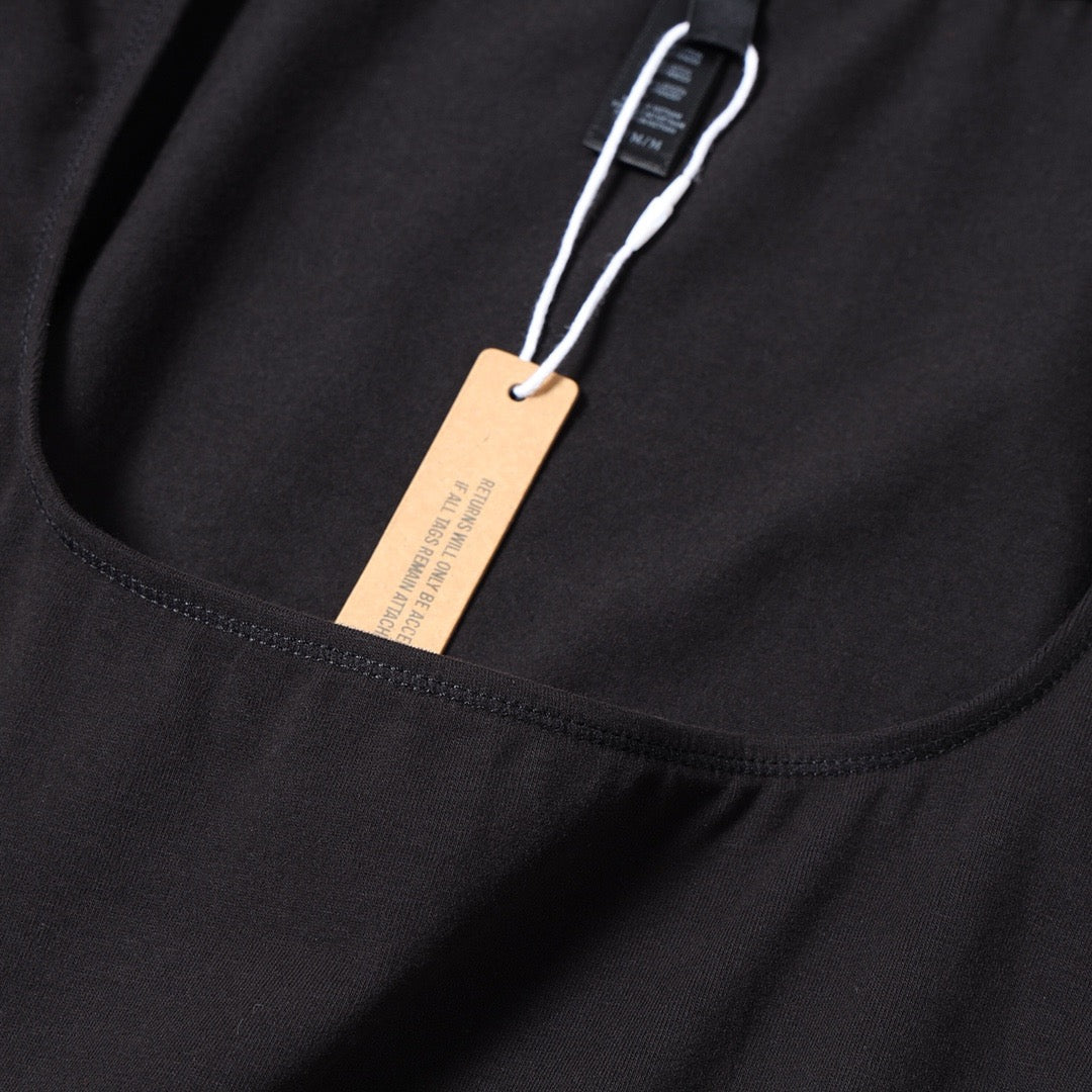 Long Sleeve Square Neck Cotton Top – Ballet-Core Style Ultra-Soft "Baby-Skin" Brushed Cotton Square Neck Tee