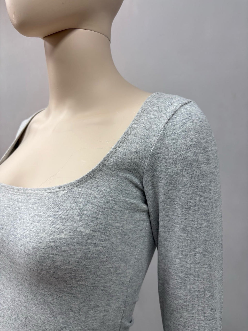 Long Sleeve Square Neck Cotton Top – Ballet-Core Style Ultra-Soft "Baby-Skin" Brushed Cotton Square Neck Tee