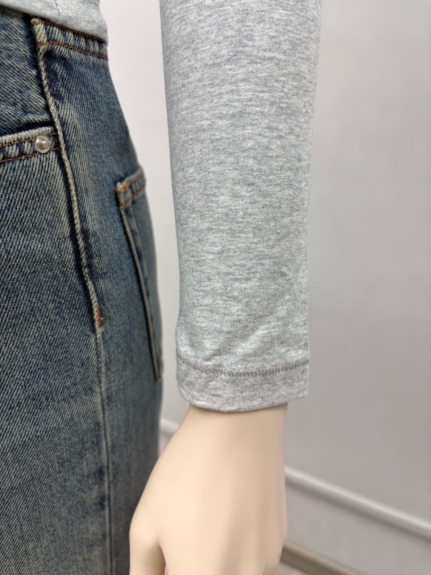 Long Sleeve Square Neck Cotton Top – Ballet-Core Style Ultra-Soft "Baby-Skin" Brushed Cotton Square Neck Tee