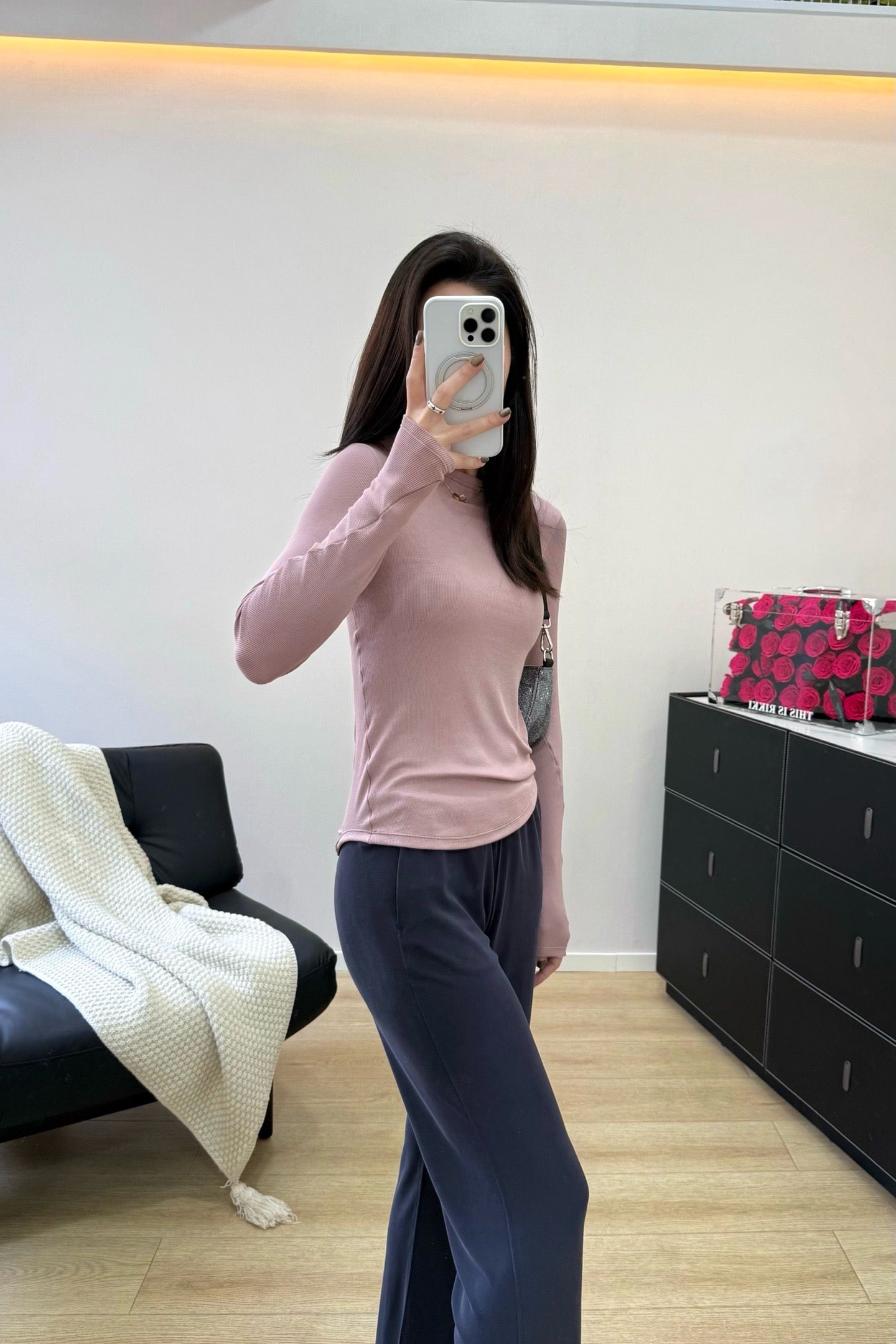 Women's Tencel Modal Long Sleeve Top Soft Breathable Casual All-Season Slim Fit