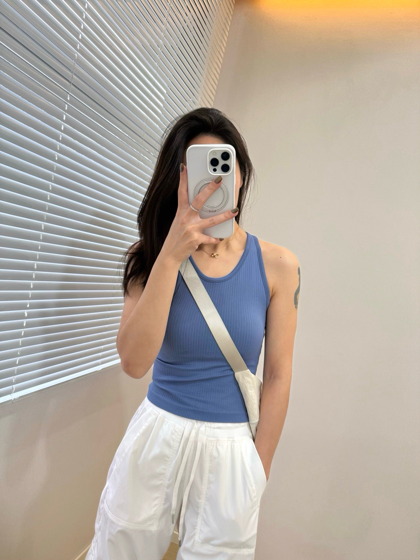 Women's Seamless Ribbed Sports Bra Tank Top - Quick-Dry Breathable Workout Activewear