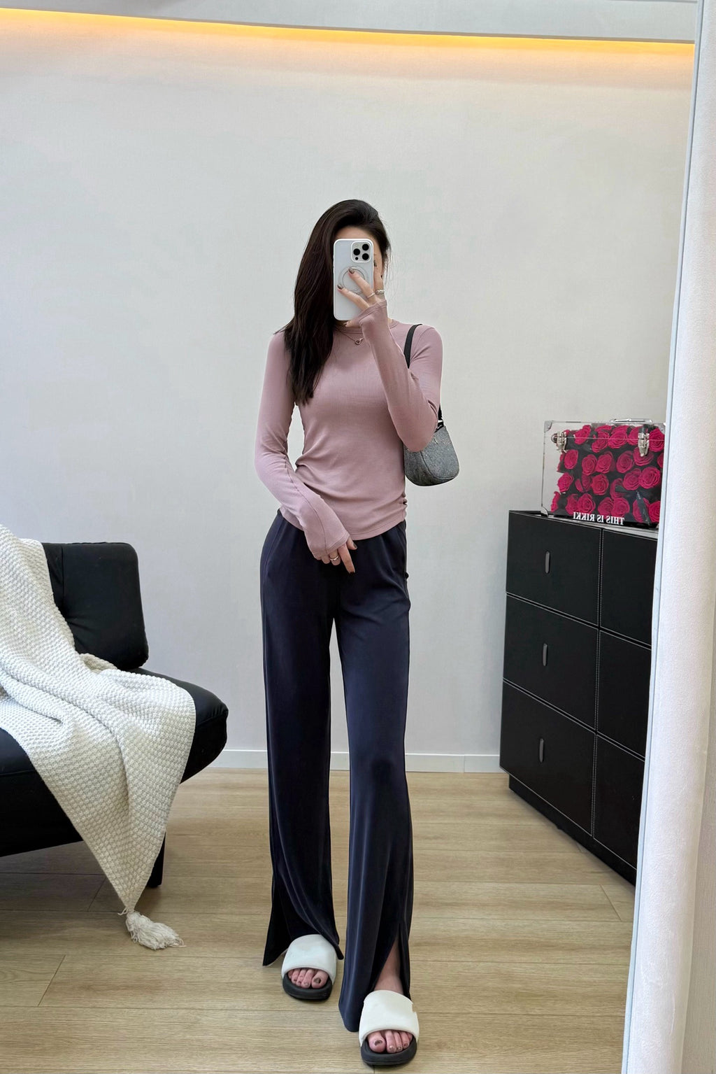 Women's Tencel Modal Long Sleeve Top Soft Breathable Casual All-Season Slim Fit