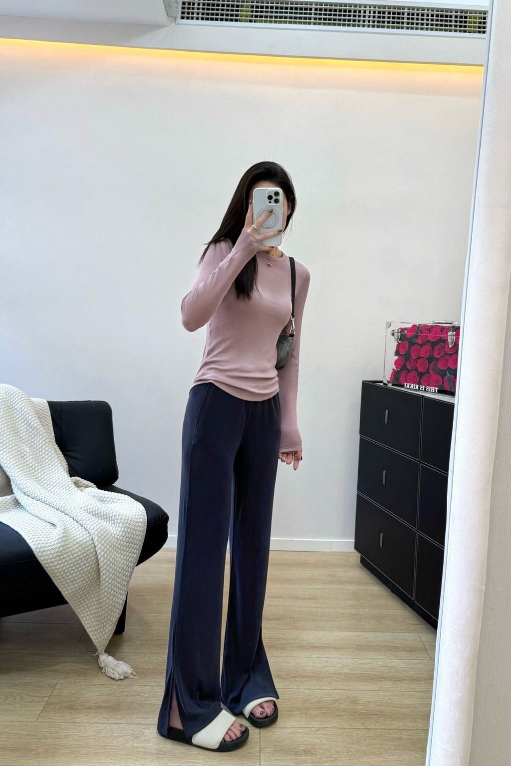 Women's Tencel Modal Long Sleeve Top Soft Breathable Casual All-Season Slim Fit