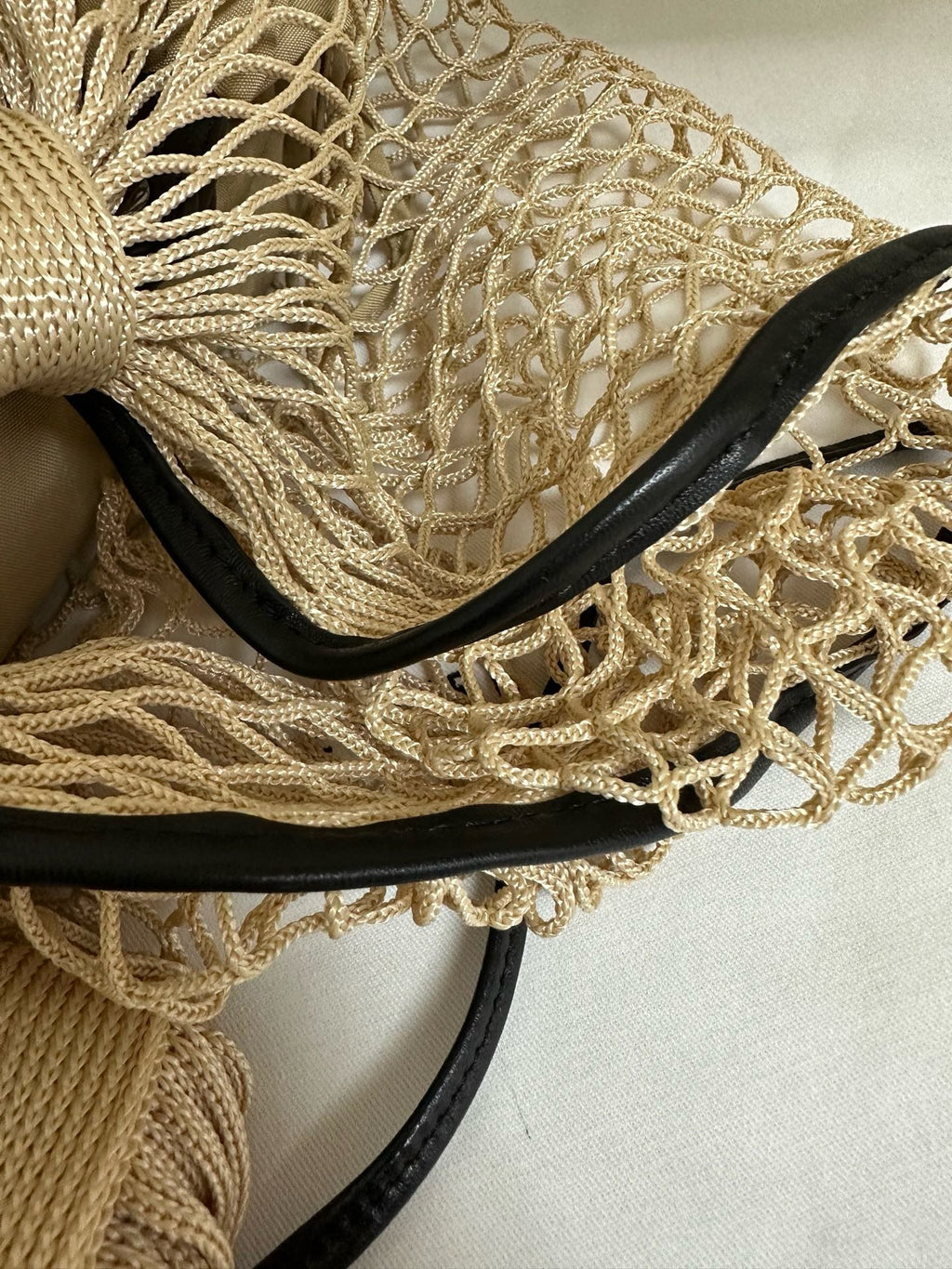 Elegant Beige Woven Mesh Tote Bag For Women Lightweight Shoulder Crossbody