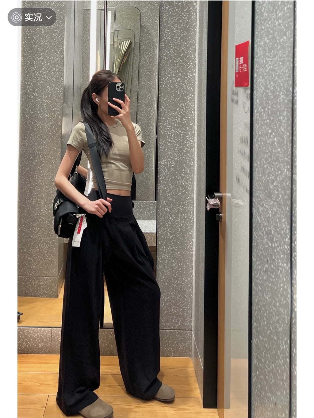 High Waisted Wide Leg Yoga Pants for Women Lycra Fabric Lounge Pants with Pockets Tummy Control & Butt Lifting Yoga Trousers