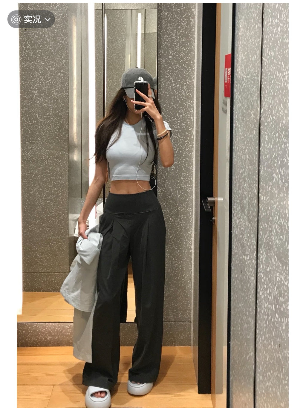 High Waisted Wide Leg Yoga Pants for Women Lycra Fabric Lounge Pants with Pockets Tummy Control & Butt Lifting Yoga Trousers
