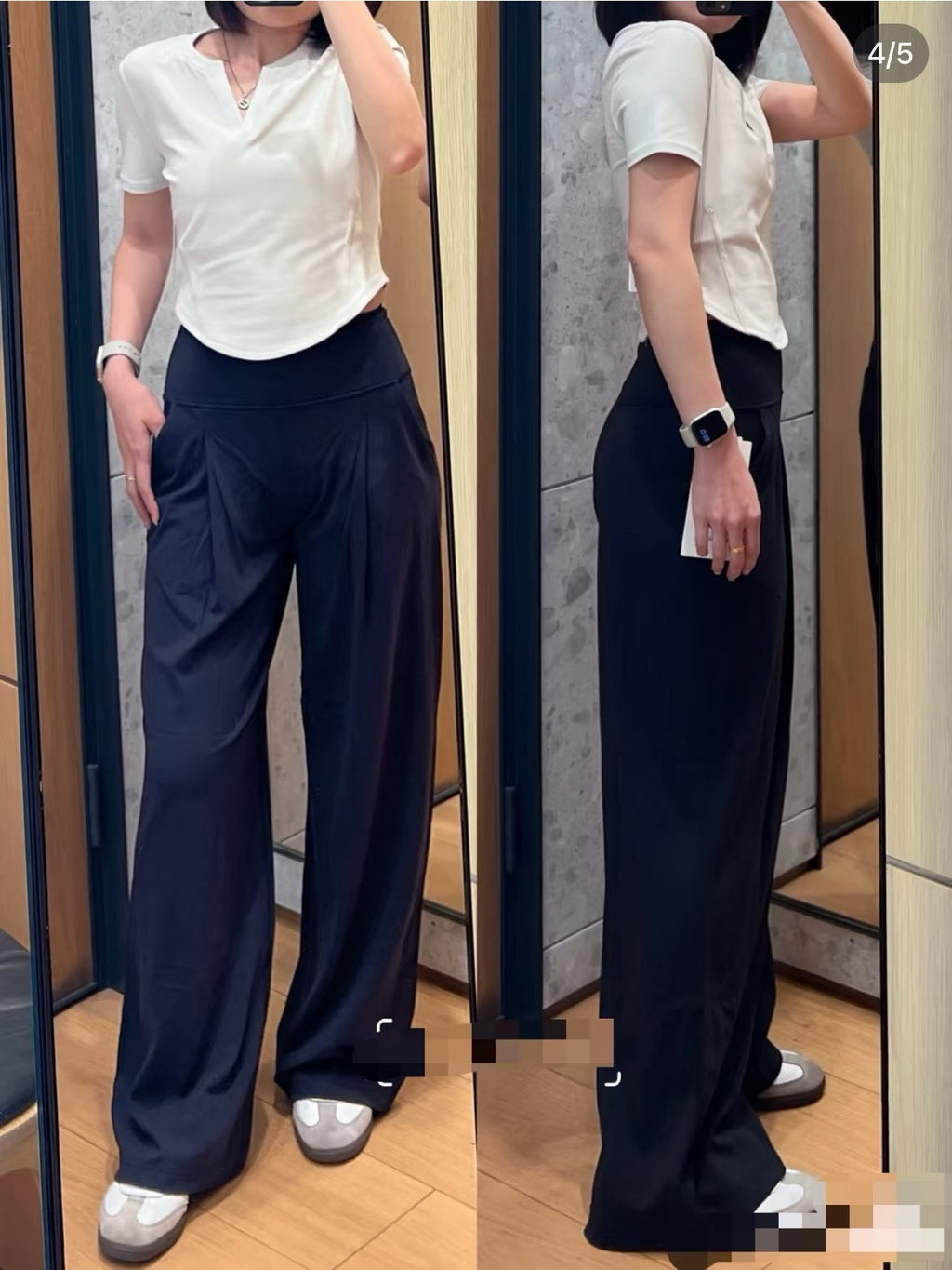 High Waisted Wide Leg Yoga Pants for Women Lycra Fabric Lounge Pants with Pockets Tummy Control & Butt Lifting Yoga Trousers