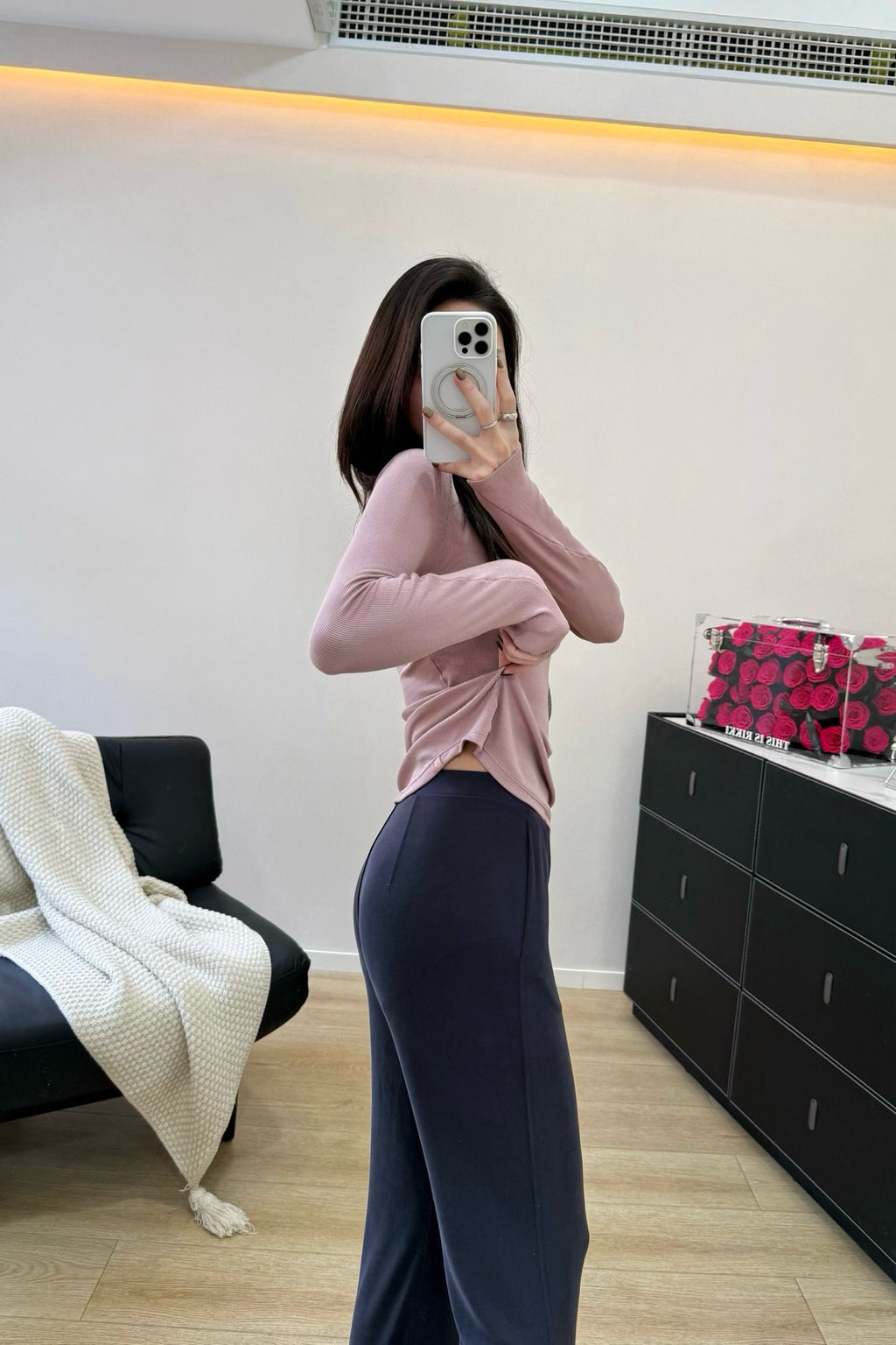 Women's Tencel Modal Long Sleeve Top Soft Breathable Casual All-Season Slim Fit