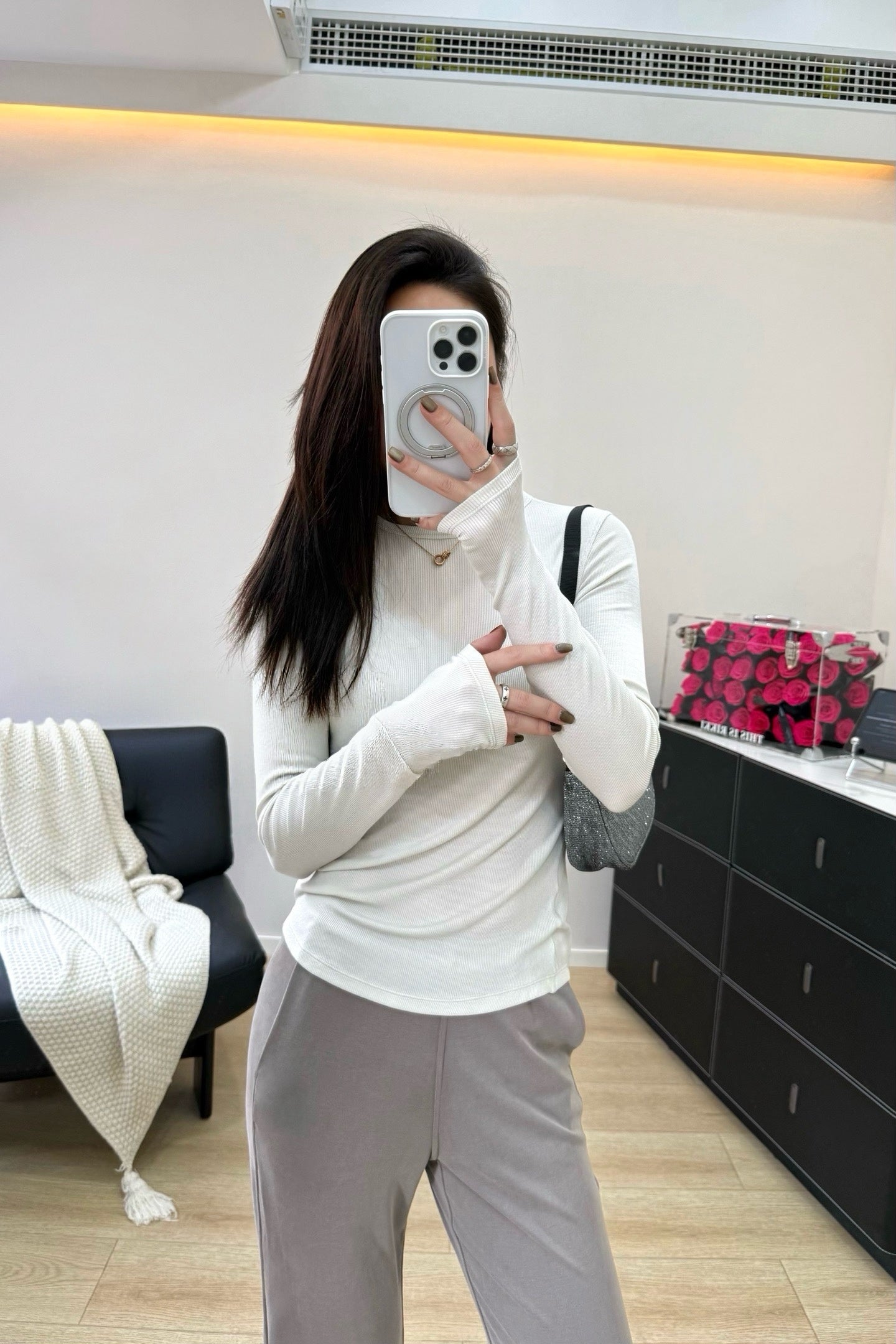 Women's Tencel Modal Long Sleeve Top Soft Breathable Casual All-Season Slim Fit