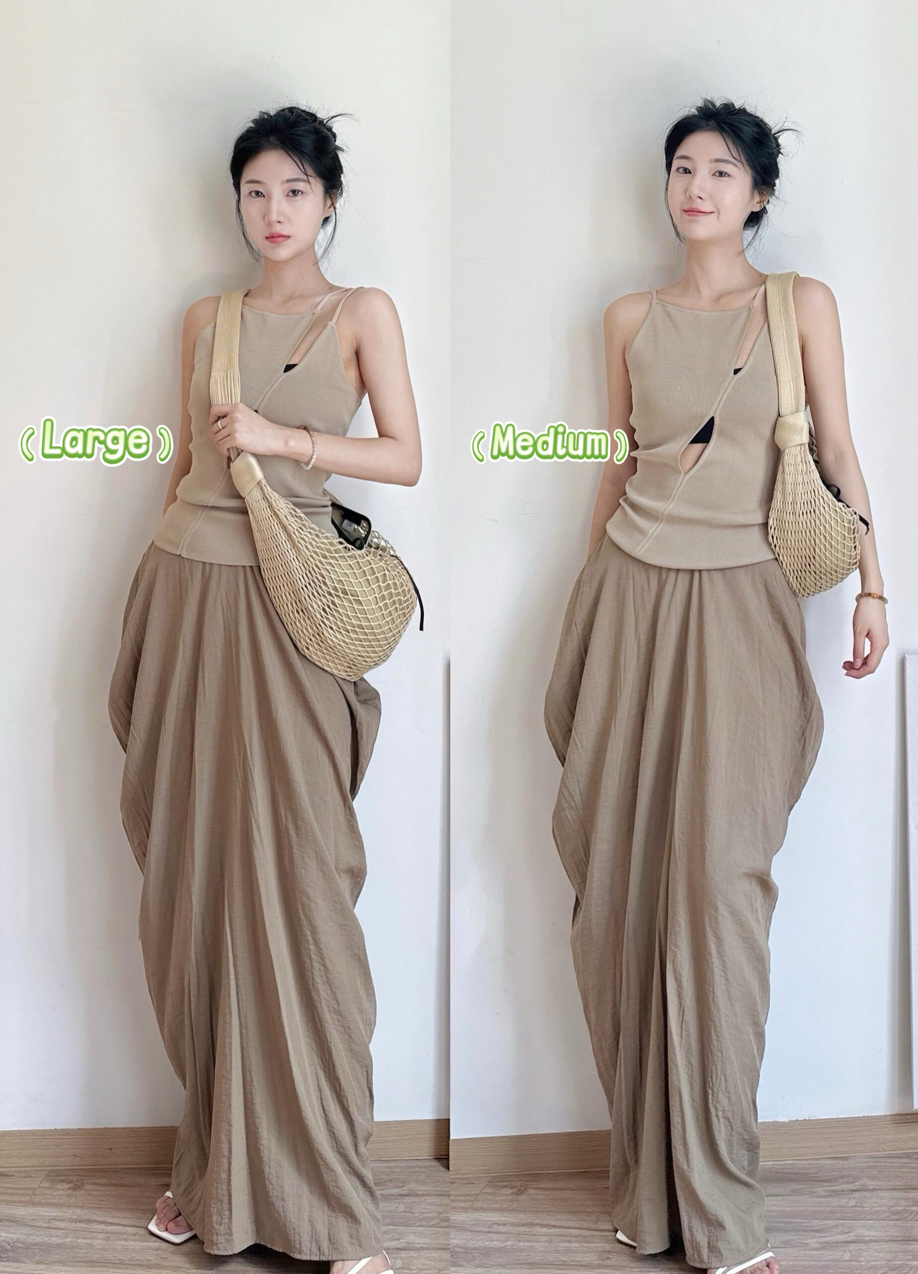 Elegant Beige Woven Mesh Tote Bag For Women Lightweight Shoulder Crossbody