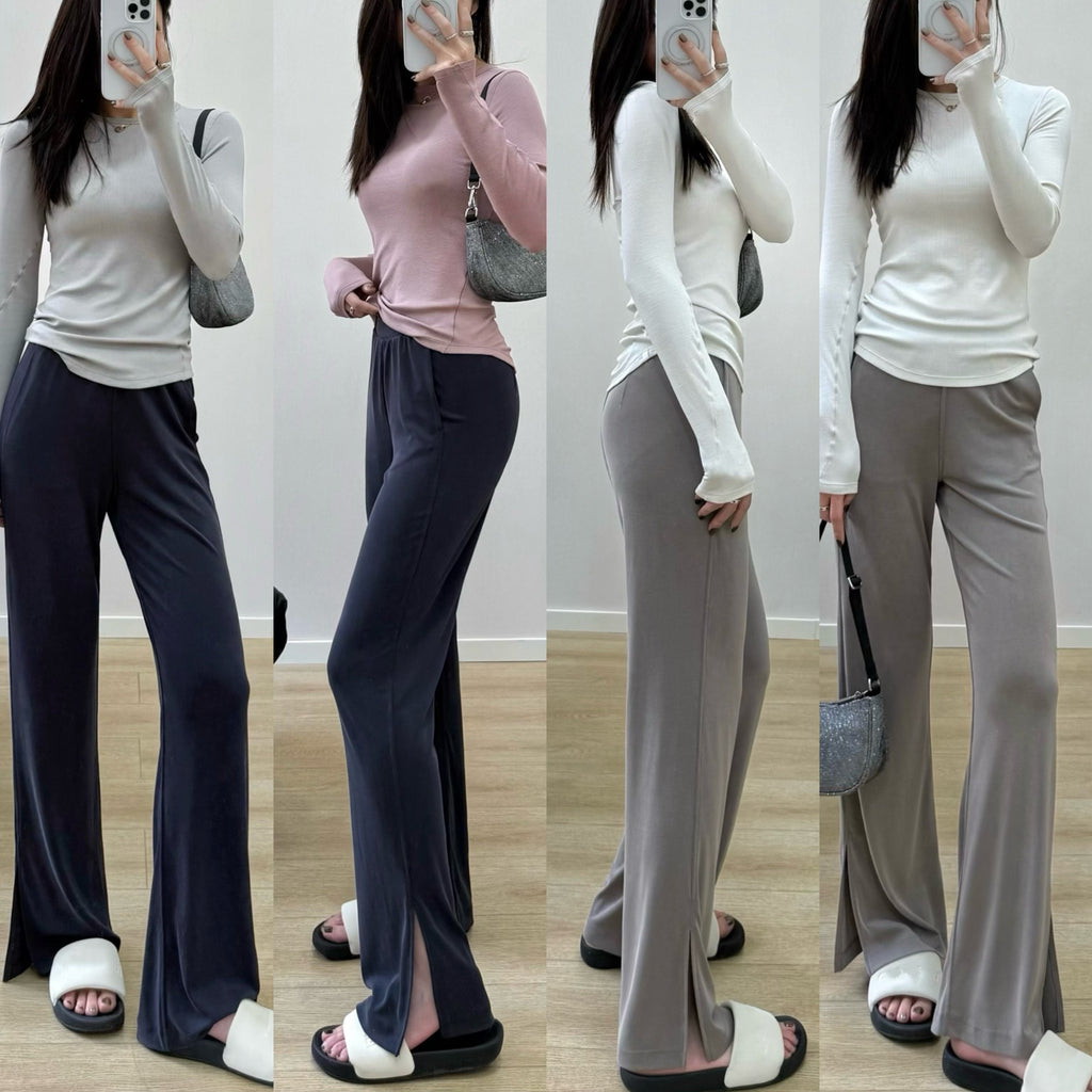 Women's Soft Wide-Leg Flare Pants Soft Breathable Summer Stretchy Casual wearing