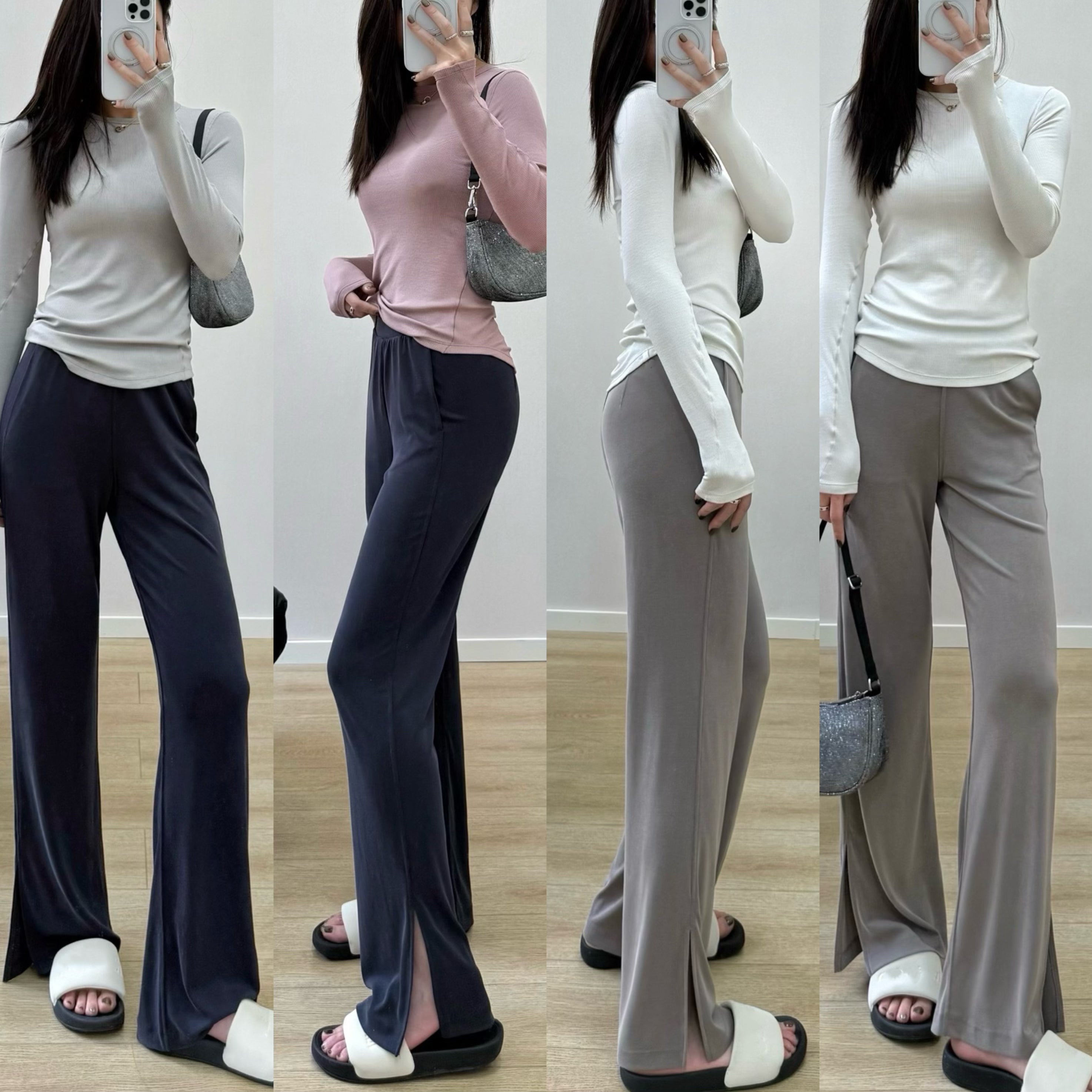 Women's Soft Wide-Leg Flare Pants Soft Breathable Summer Stretchy Casual wearing