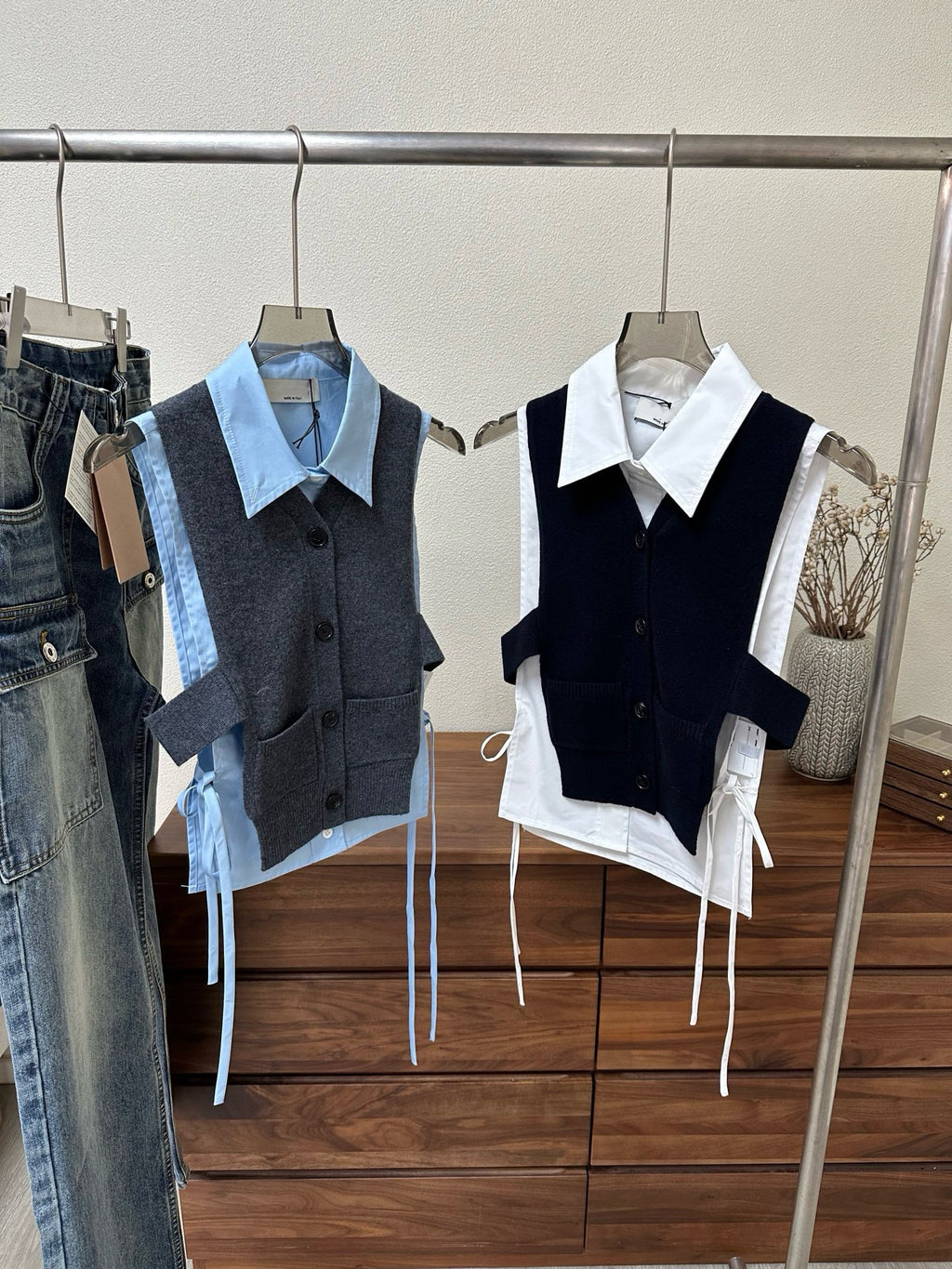 Women's High-Waist Multi-Pocket Vintage Blue Denim Shorts & Pants Cargo-Inspired Stretchy