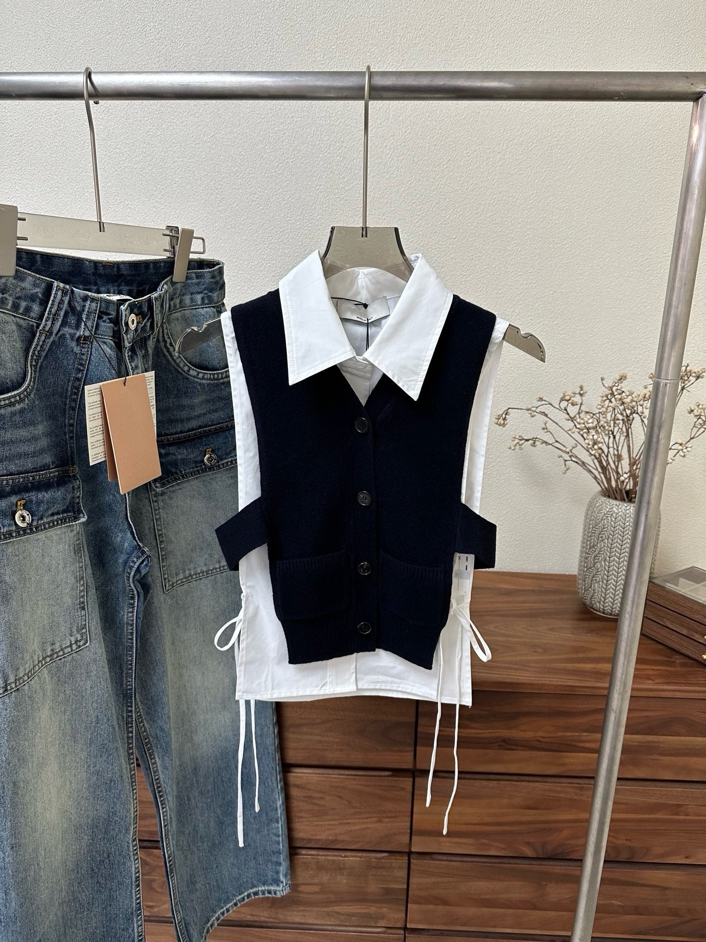 Women's High-Waist Multi-Pocket Vintage Blue Denim Shorts & Pants Cargo-Inspired Stretchy