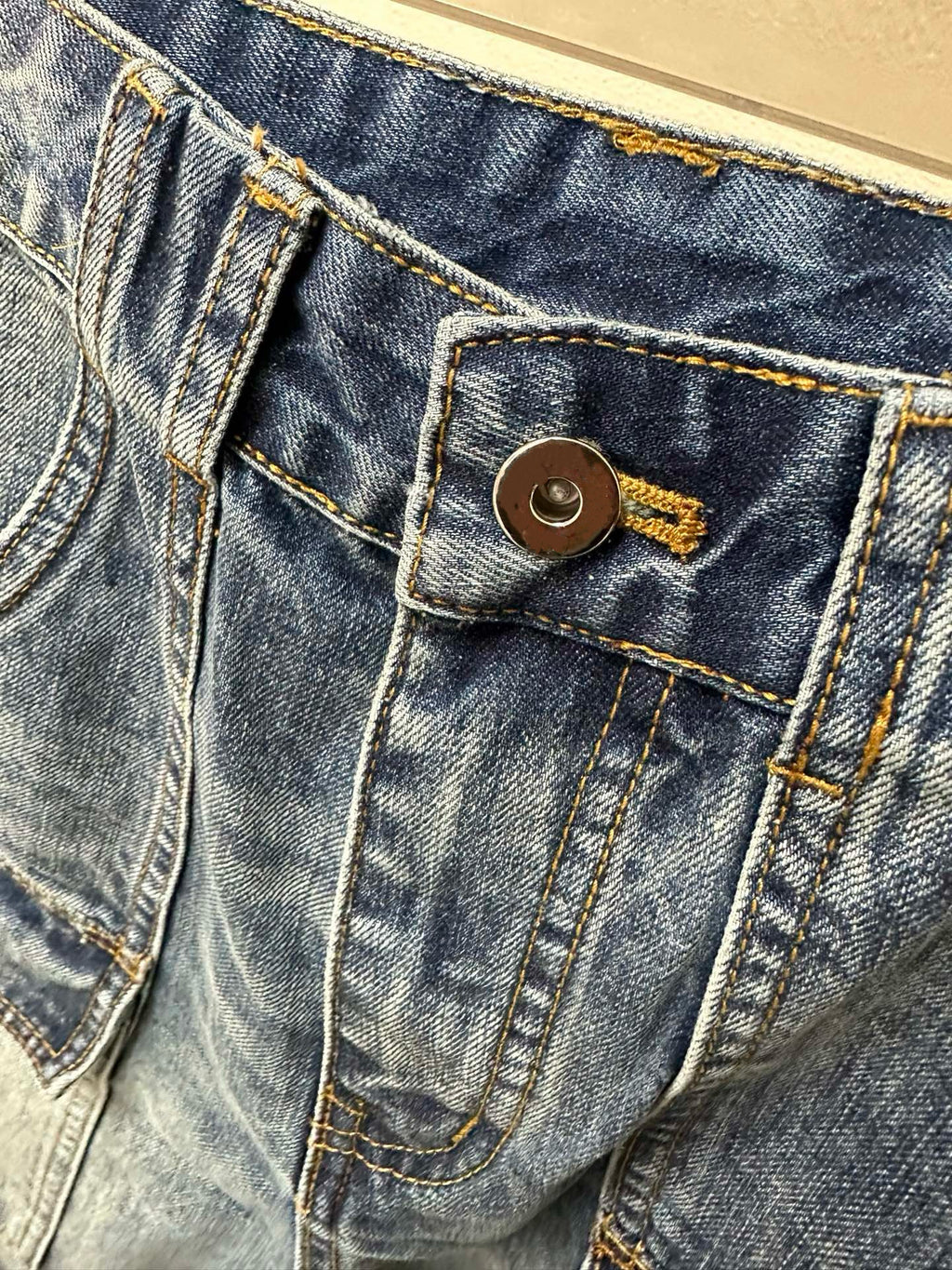 Women's High-Waist Multi-Pocket Vintage Blue Denim Shorts & Pants Cargo-Inspired Stretchy