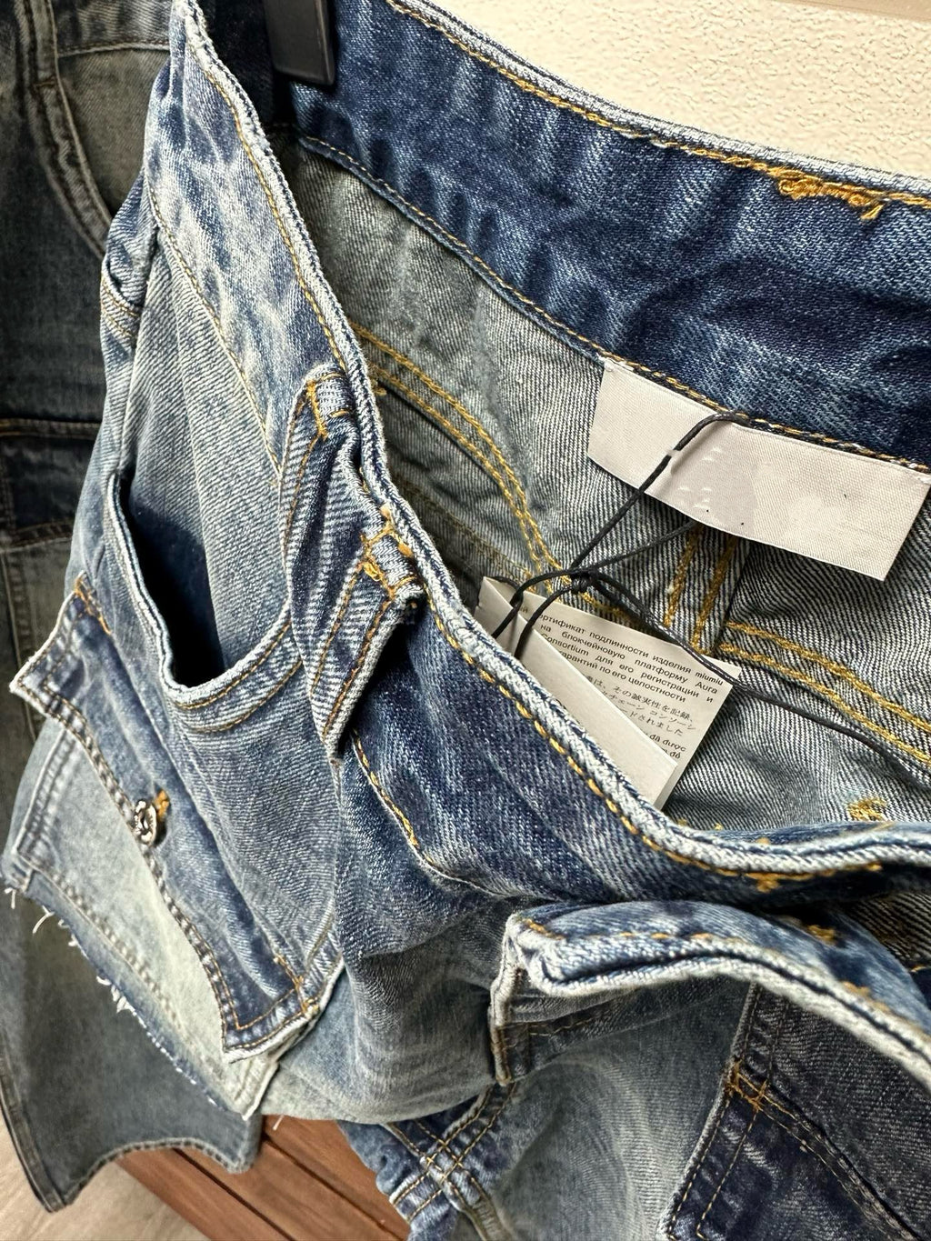 Women's High-Waist Multi-Pocket Vintage Blue Denim Shorts & Pants Cargo-Inspired Stretchy