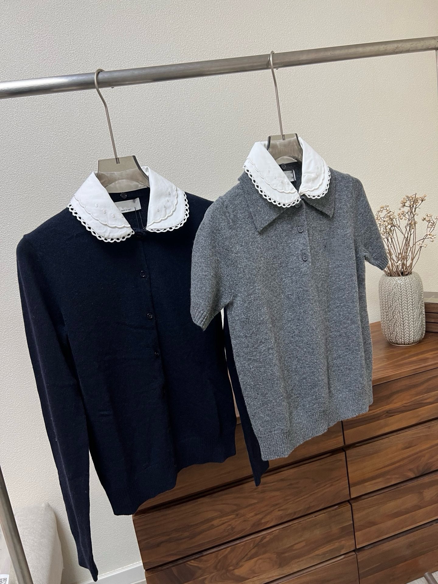 Lace Collar Cashmere Sweater & Cargo Utility Mini Skirt Set - Women's High-Waist A-Line Skirt with Safety Shorts & Slim Fit Knit Top