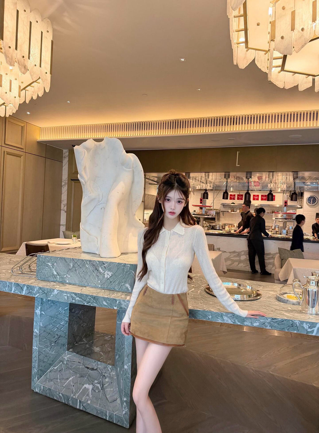 Style French Preppy Knit Collection: Pointelle Knit Cardigan, Polo Tee, Ribbed Tank &amp; Cami Dress - Elegant Summer Capsule Wardrobe - High Elasticity Chic Outfits