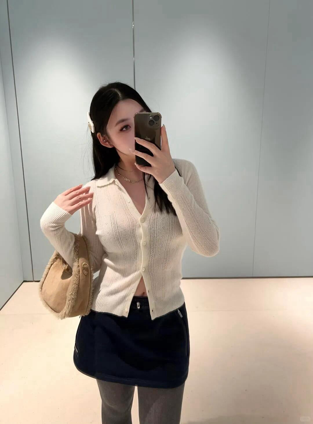 Style French Preppy Knit Collection: Pointelle Knit Cardigan, Polo Tee, Ribbed Tank &amp; Cami Dress - Elegant Summer Capsule Wardrobe - High Elasticity Chic Outfits