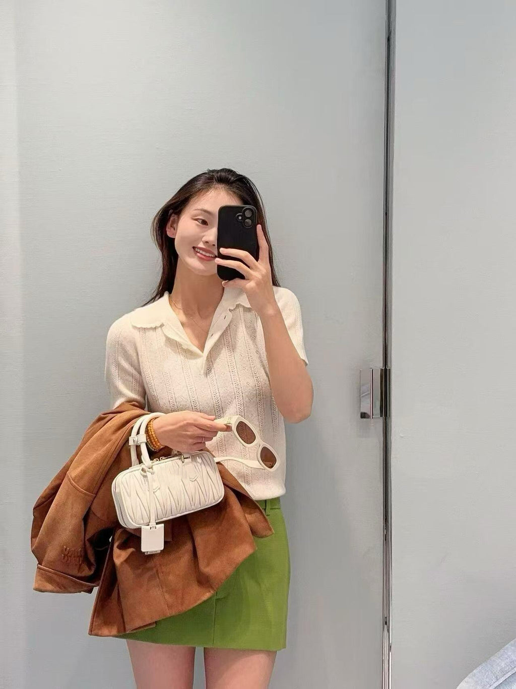 Style French Preppy Knit Collection: Pointelle Knit Cardigan, Polo Tee, Ribbed Tank &amp; Cami Dress - Elegant Summer Capsule Wardrobe - High Elasticity Chic Outfits