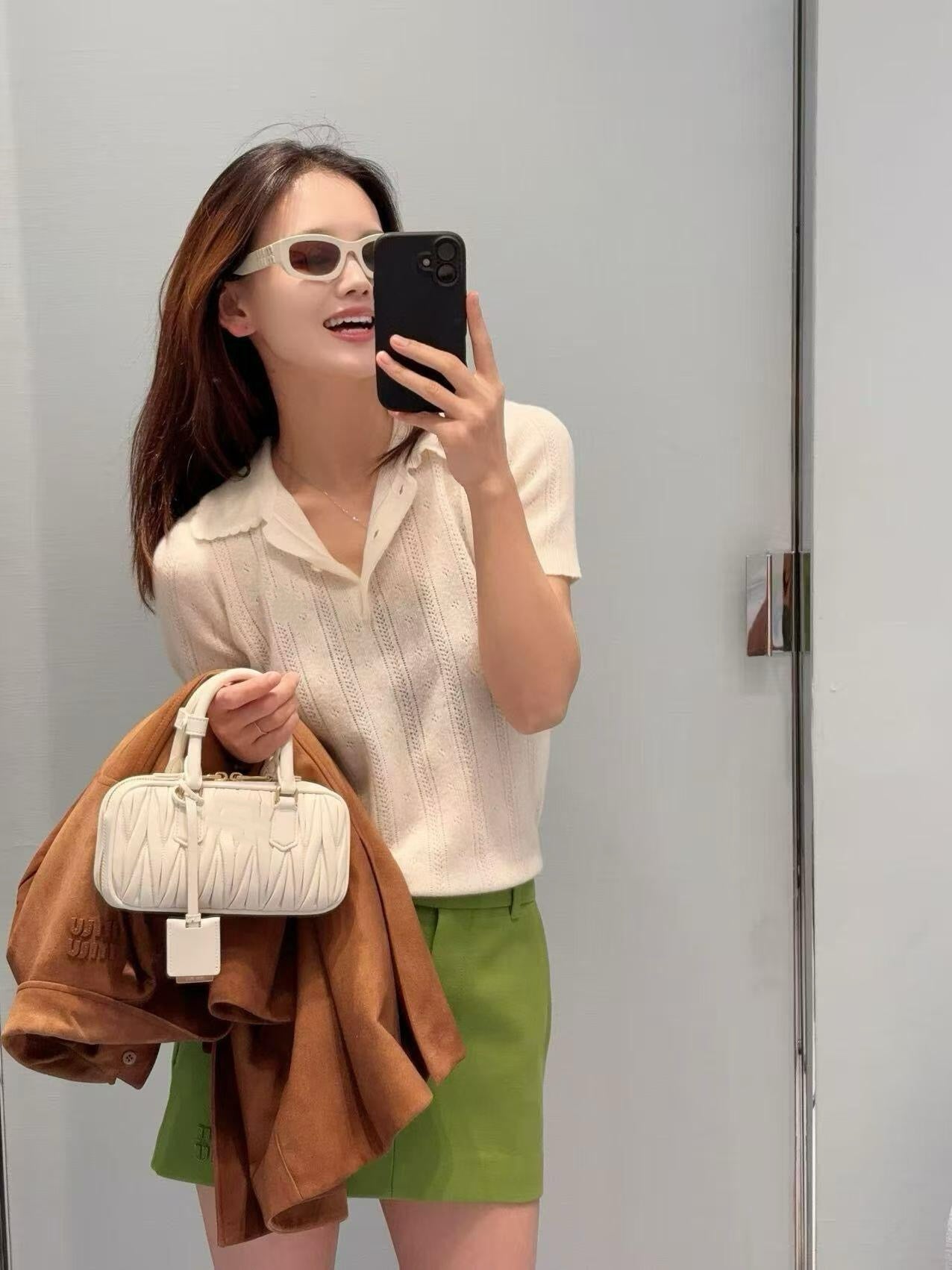 Style French Preppy Knit Collection: Pointelle Knit Cardigan, Polo Tee, Ribbed Tank &amp; Cami Dress - Elegant Summer Capsule Wardrobe - High Elasticity Chic Outfits