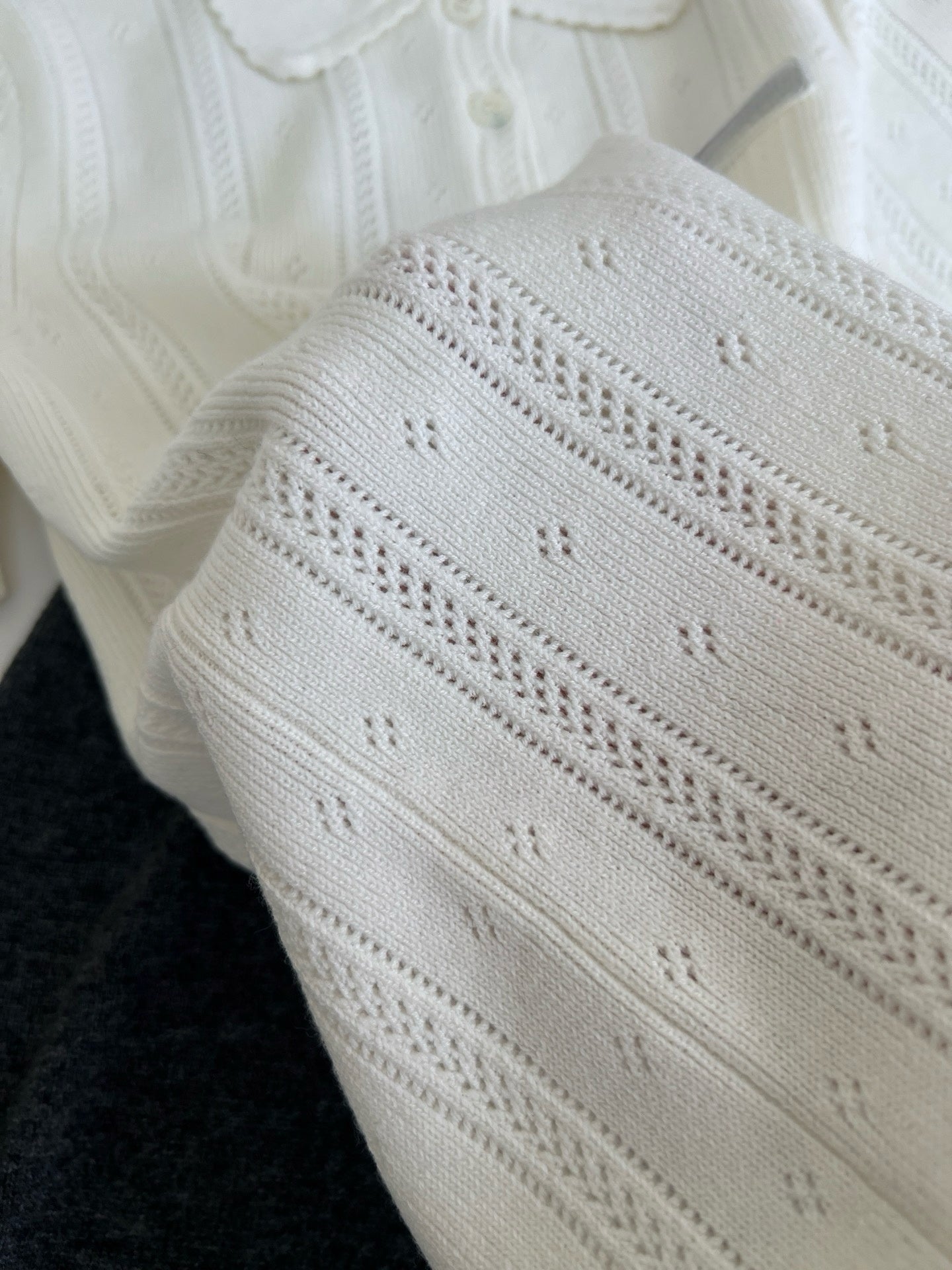 Style French Preppy Knit Collection: Pointelle Knit Cardigan, Polo Tee, Ribbed Tank &amp; Cami Dress - Elegant Summer Capsule Wardrobe - High Elasticity Chic Outfits