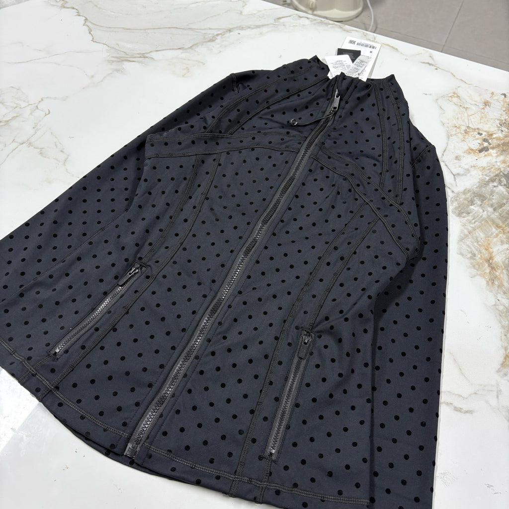 Women's Fitted Yoga Jacket Leggings Tank Top Flared Pants Skirt  Hooded JacketBlack Polka Dot Stretchy Breathable Activewear