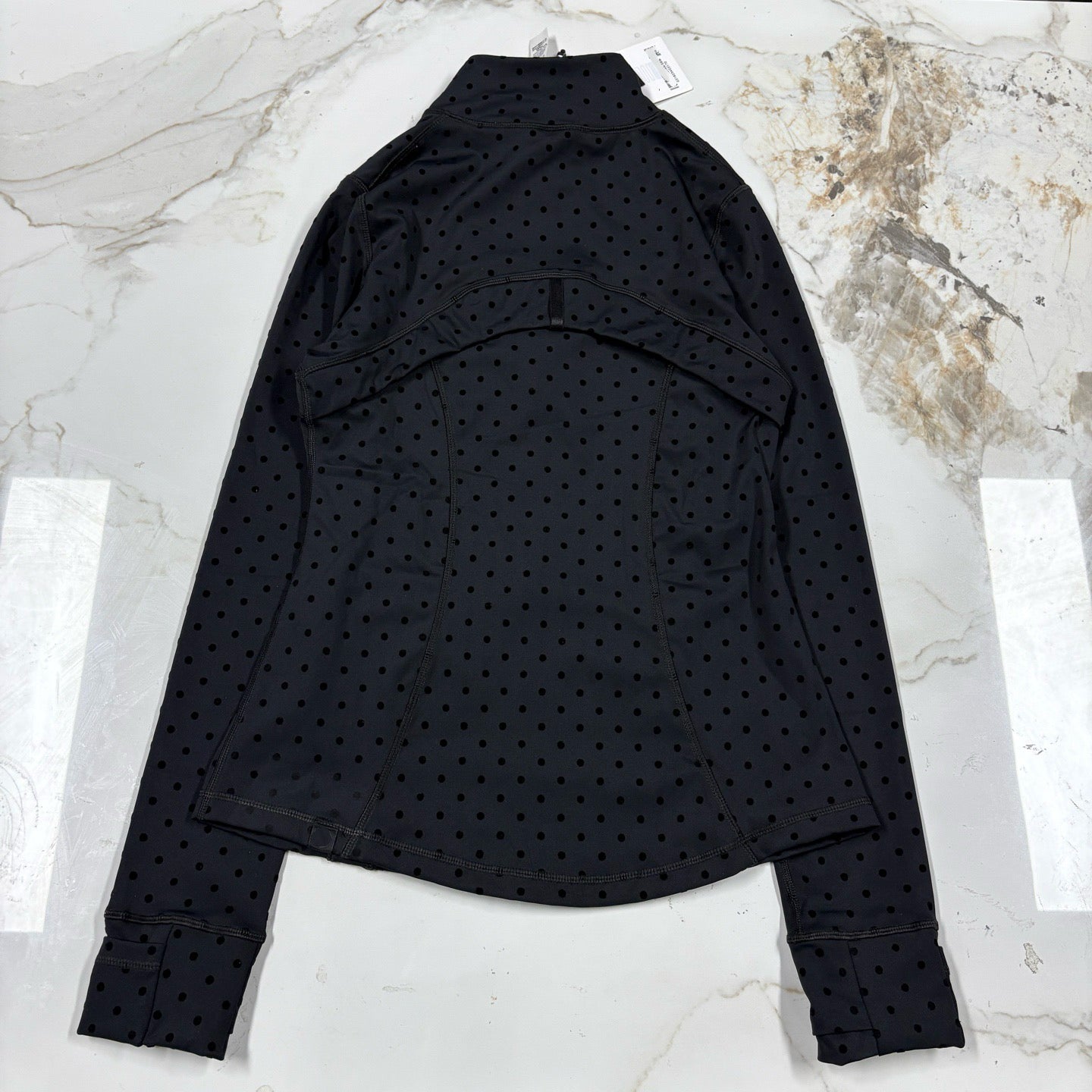 Women's Fitted Yoga Jacket Leggings Tank Top Flared Pants Skirt  Hooded JacketBlack Polka Dot Stretchy Breathable Activewear