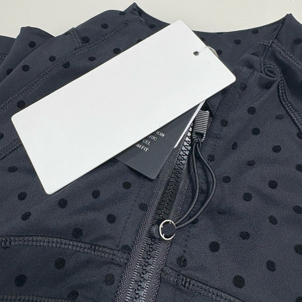 Women's Fitted Yoga Jacket Leggings Tank Top Flared Pants Skirt  Hooded JacketBlack Polka Dot Stretchy Breathable Activewear