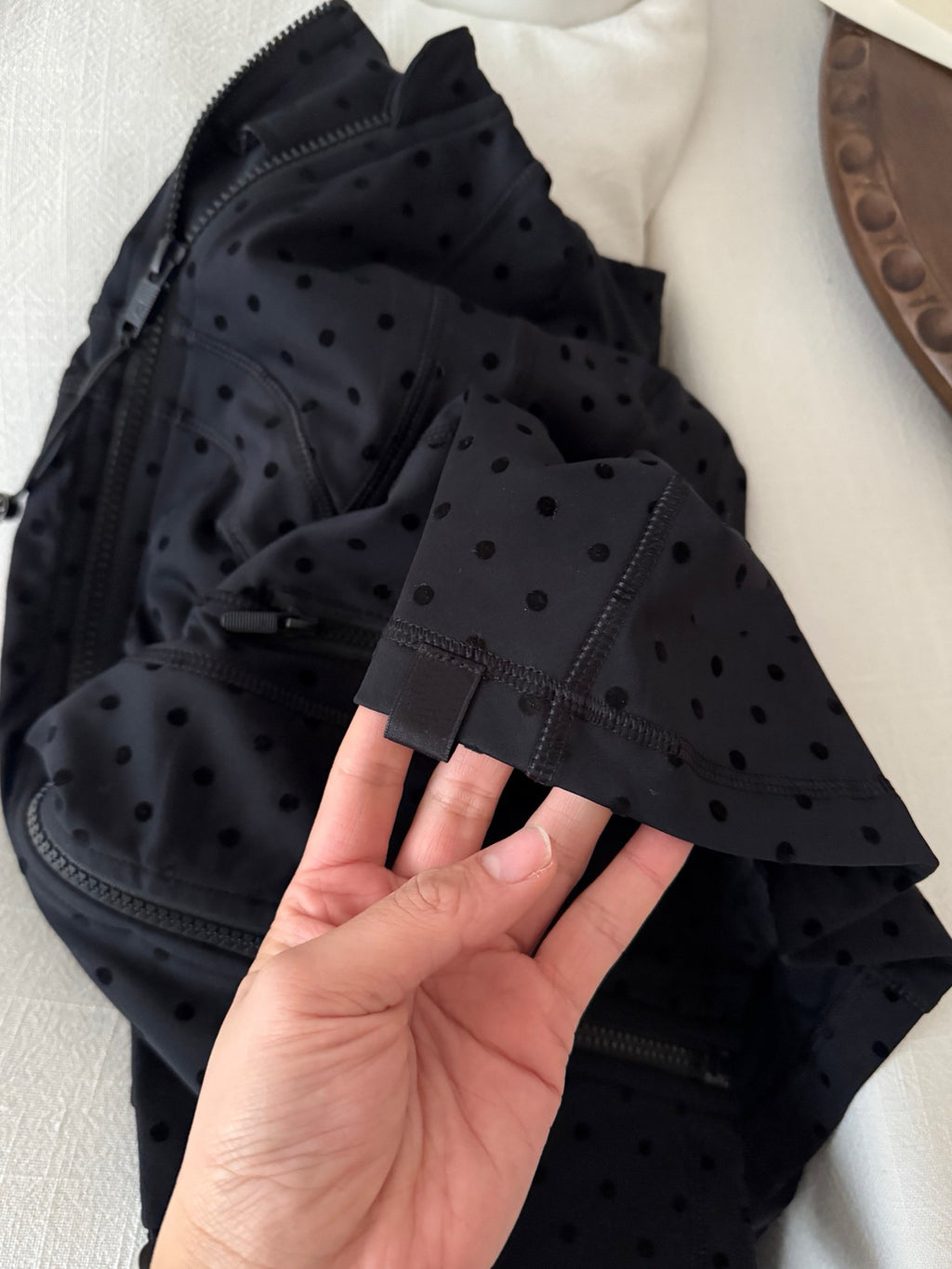 Women's Fitted Yoga Jacket Leggings Tank Top Flared Pants Skirt  Hooded JacketBlack Polka Dot Stretchy Breathable Activewear