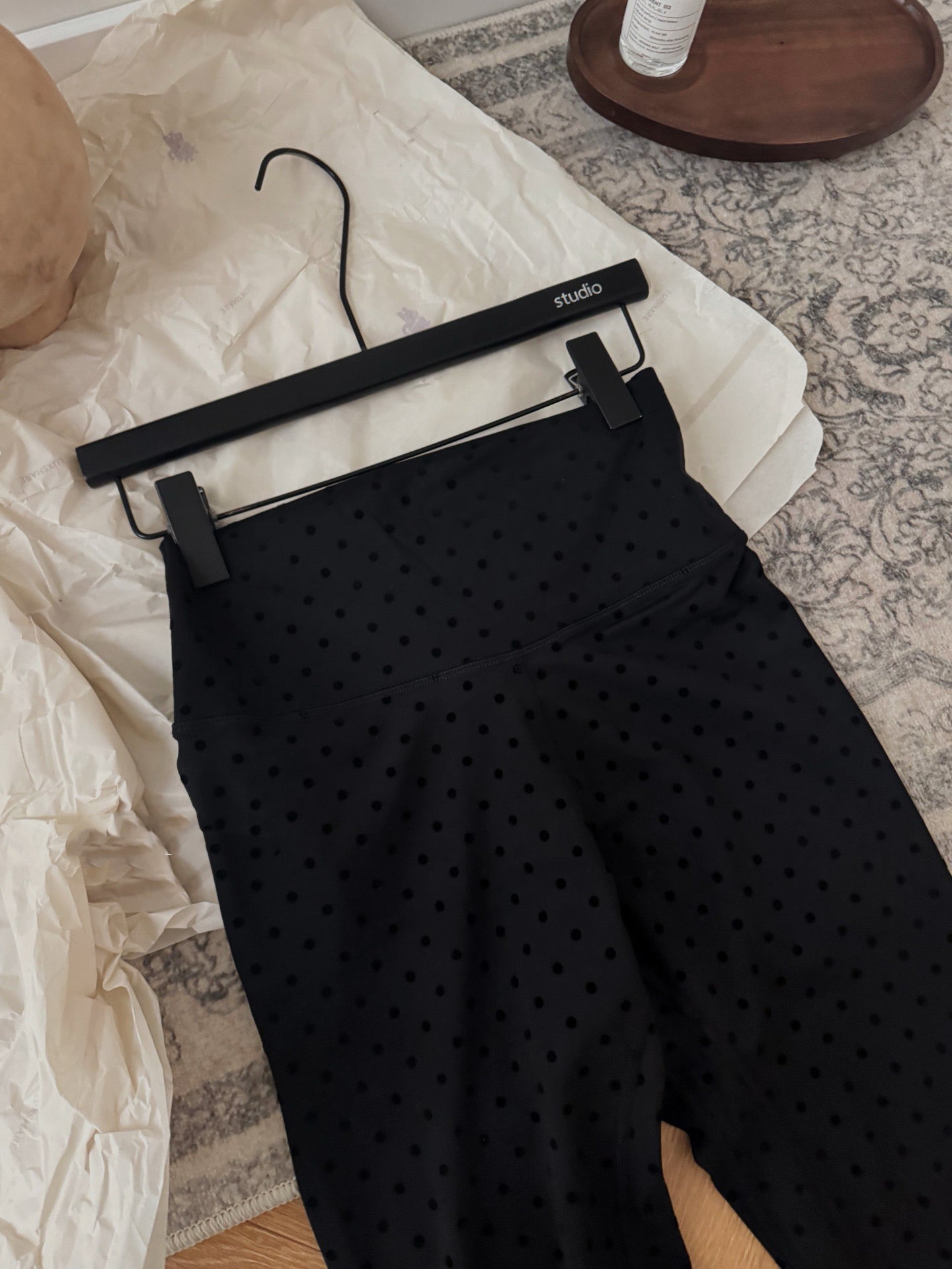 Women's Fitted Yoga Jacket Leggings Tank Top Flared Pants Skirt  Hooded JacketBlack Polka Dot Stretchy Breathable Activewear