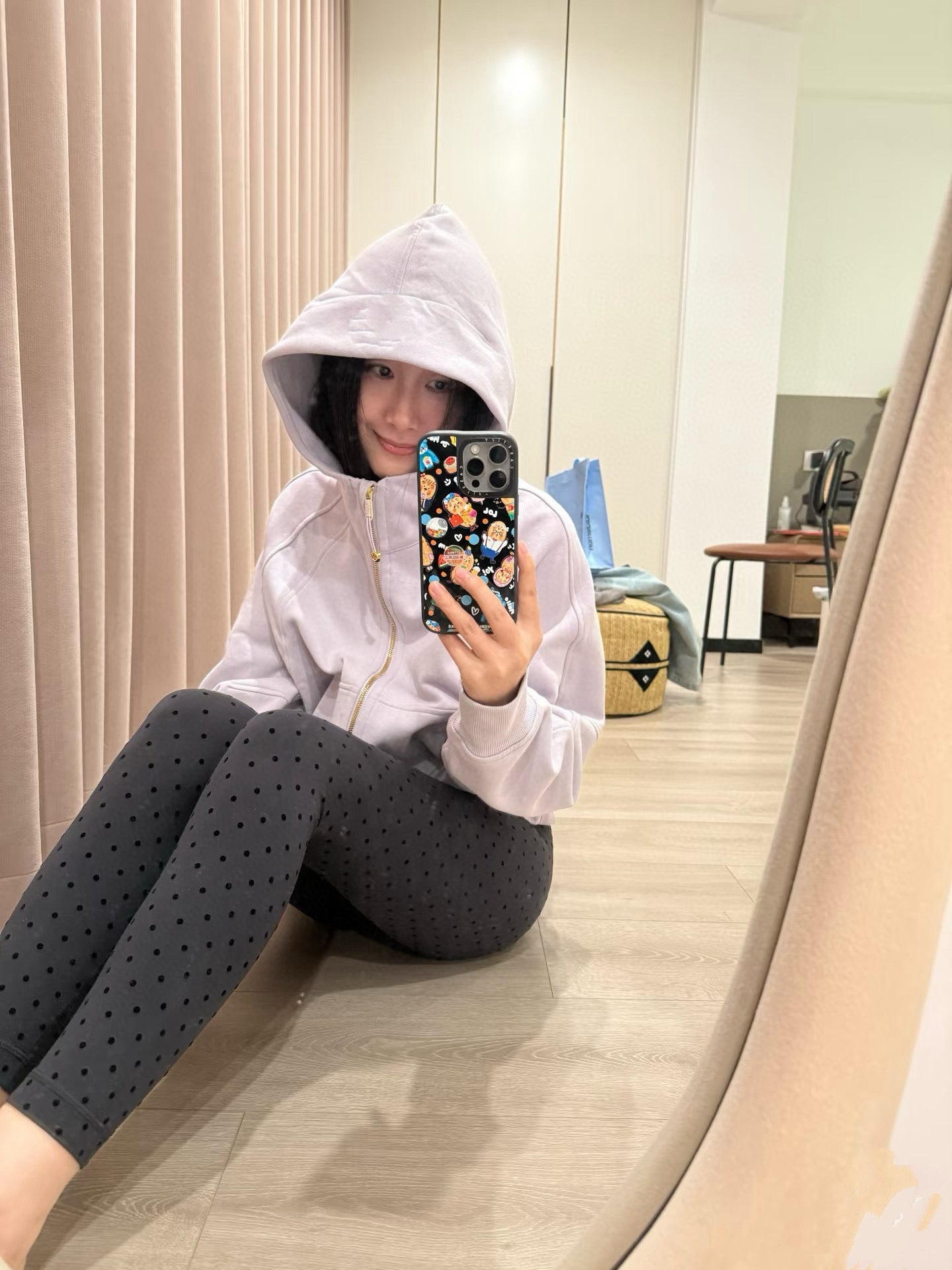 Women's Fitted Yoga Jacket Leggings Tank Top Flared Pants Skirt  Hooded JacketBlack Polka Dot Stretchy Breathable Activewear