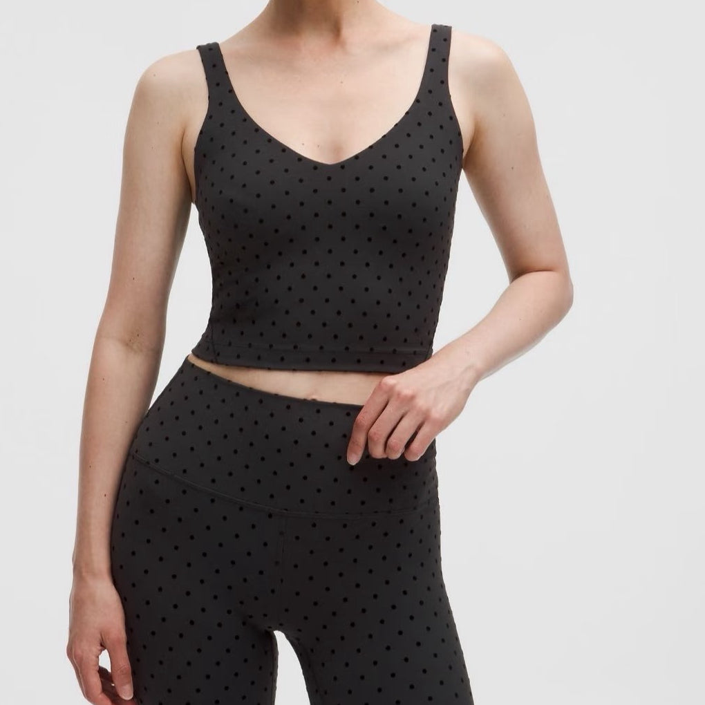 Women's Fitted Yoga Jacket Leggings Tank Top Flared Pants Skirt  Hooded JacketBlack Polka Dot Stretchy Breathable Activewear